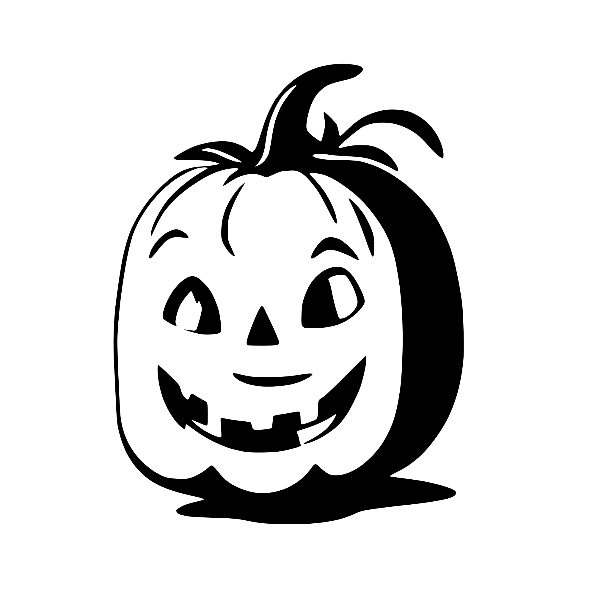 AI-generated SVG of 'three funny halloween pumpkins'