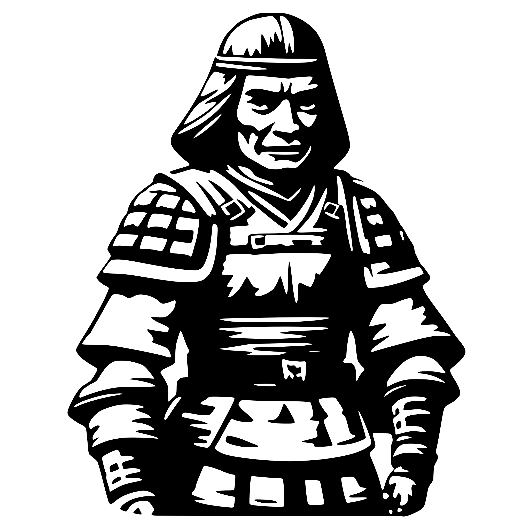 AI-generated SVG of a old samurai