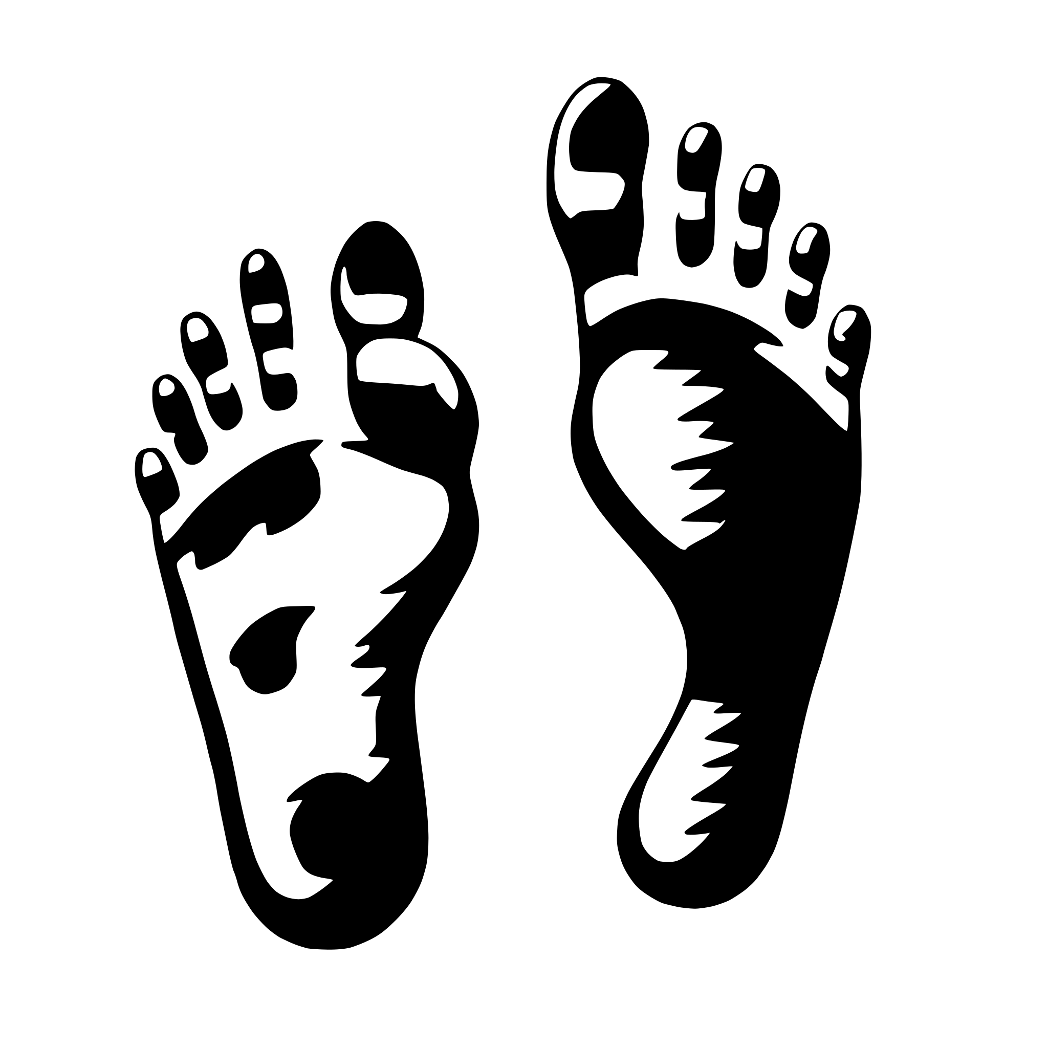 AI-generated SVG of 'lovers' footprints'