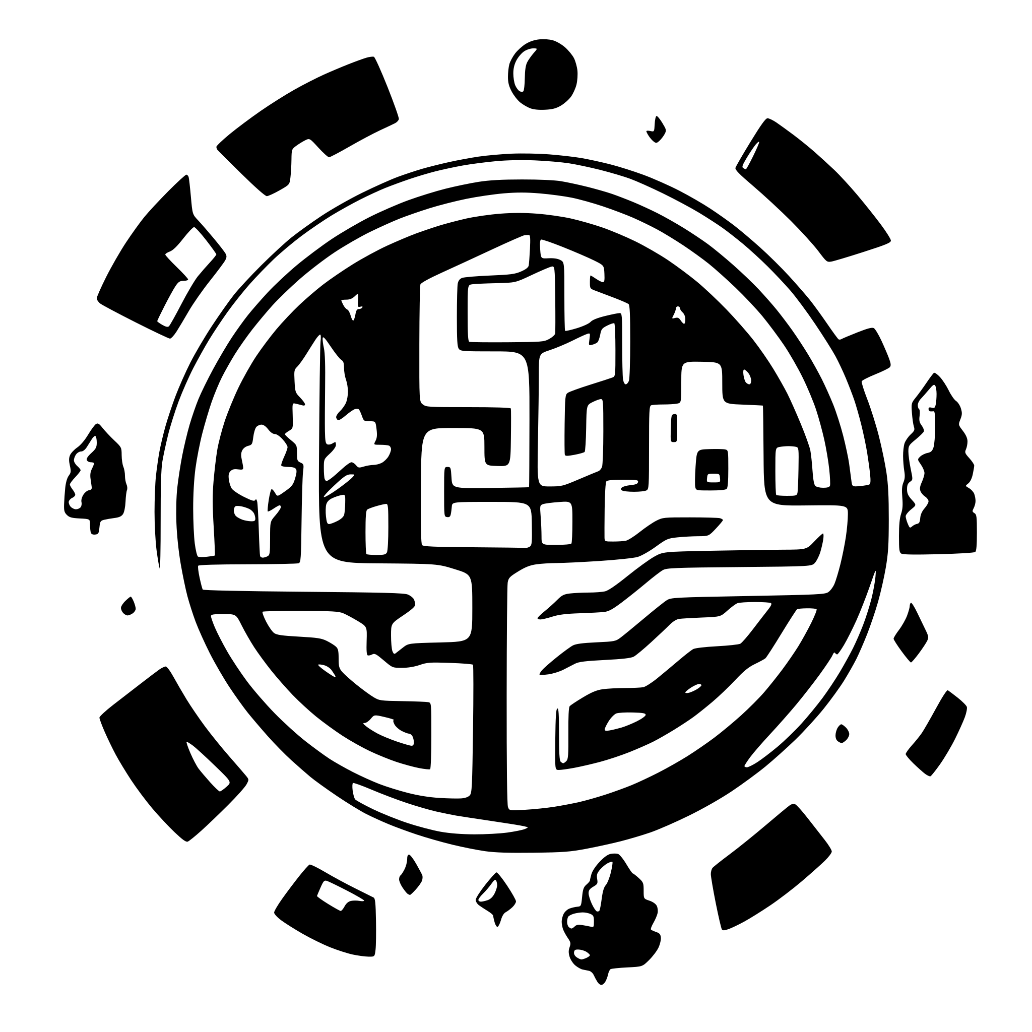 AI-generated SVG of a sXLauncher minecraft logo circle