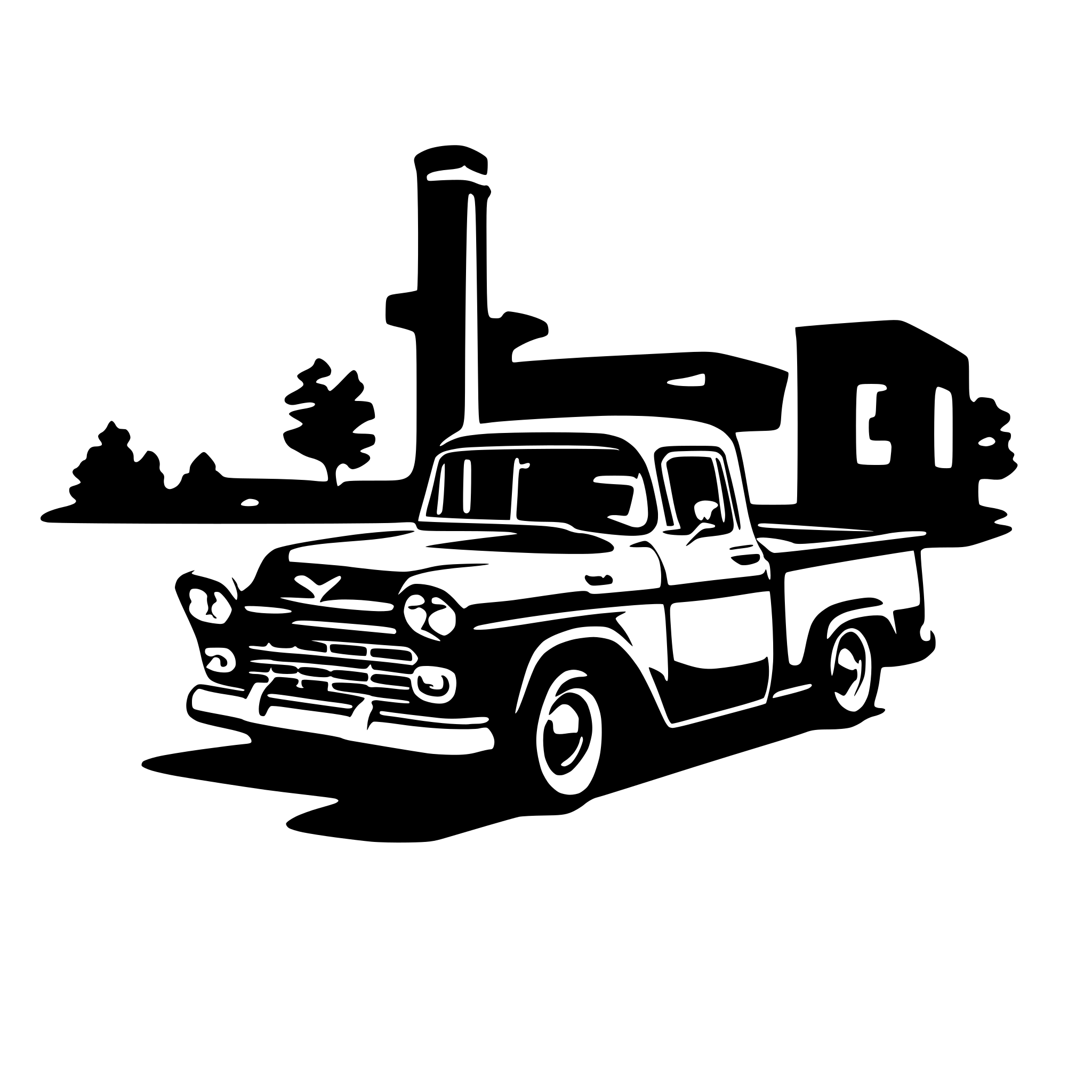 AI-generated SVG of a 1959 fleetside pickup