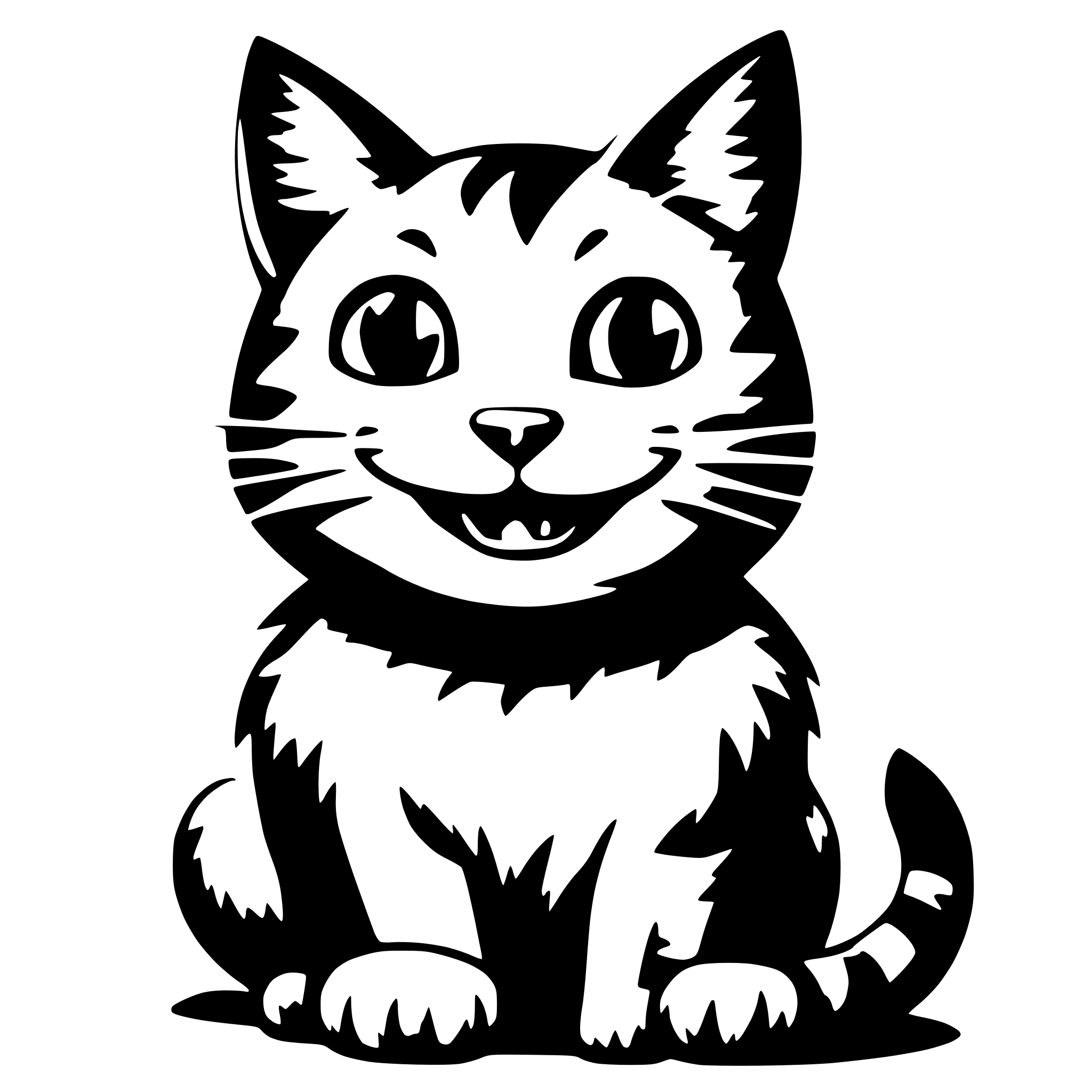 AI-generated SVG of a A cat smiling