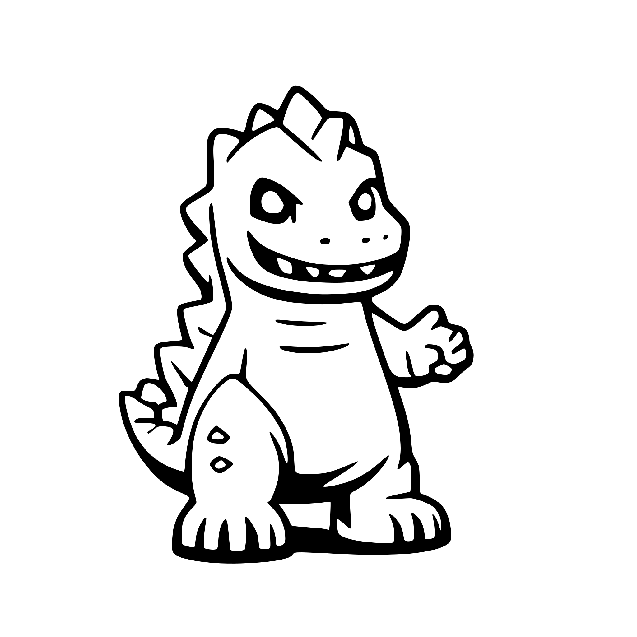 AI-generated SVG of a cute godzilla
