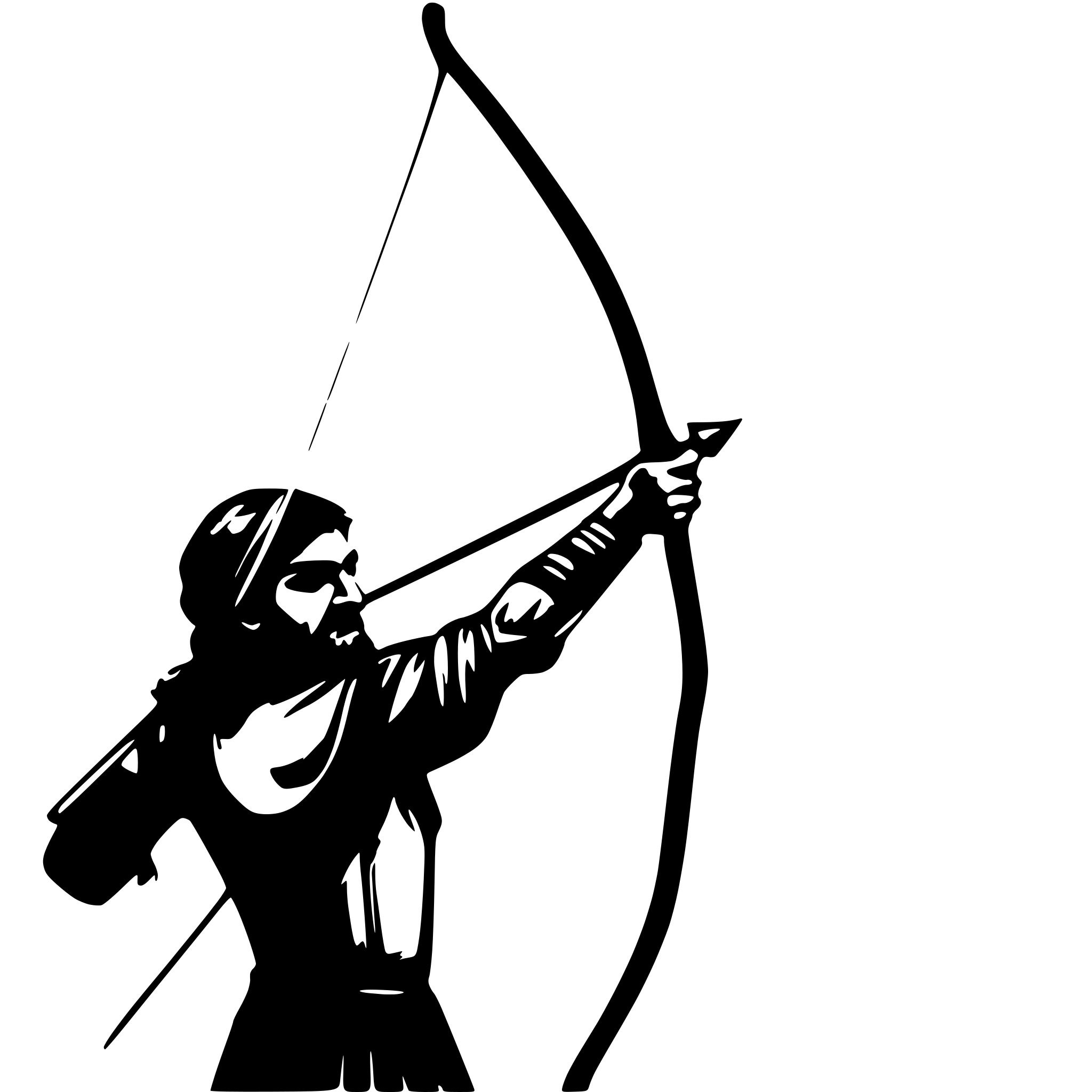 AI-generated SVG of a a Persian ancient man, an archer, with a bow