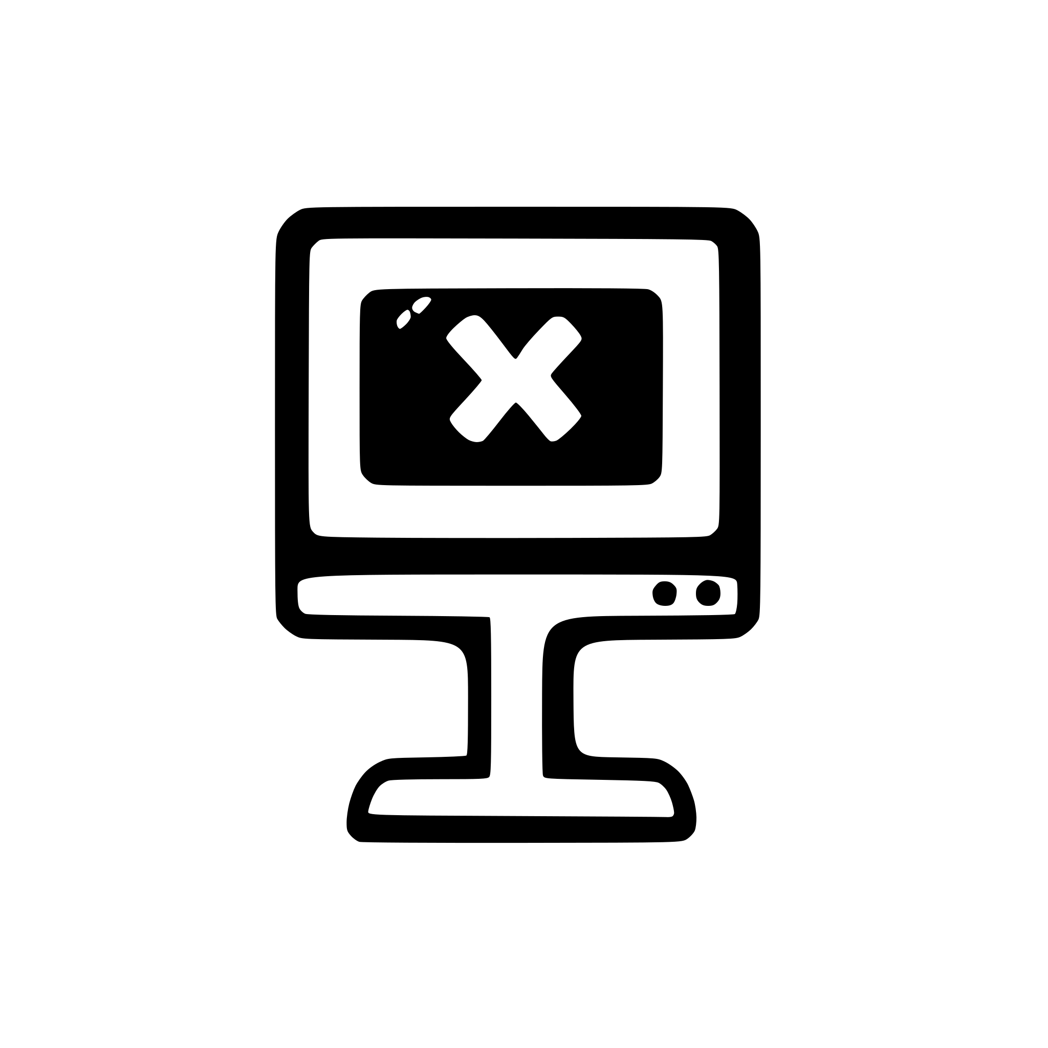 AI-generated SVG of a pc monitor with an x like an icon flat 2D
