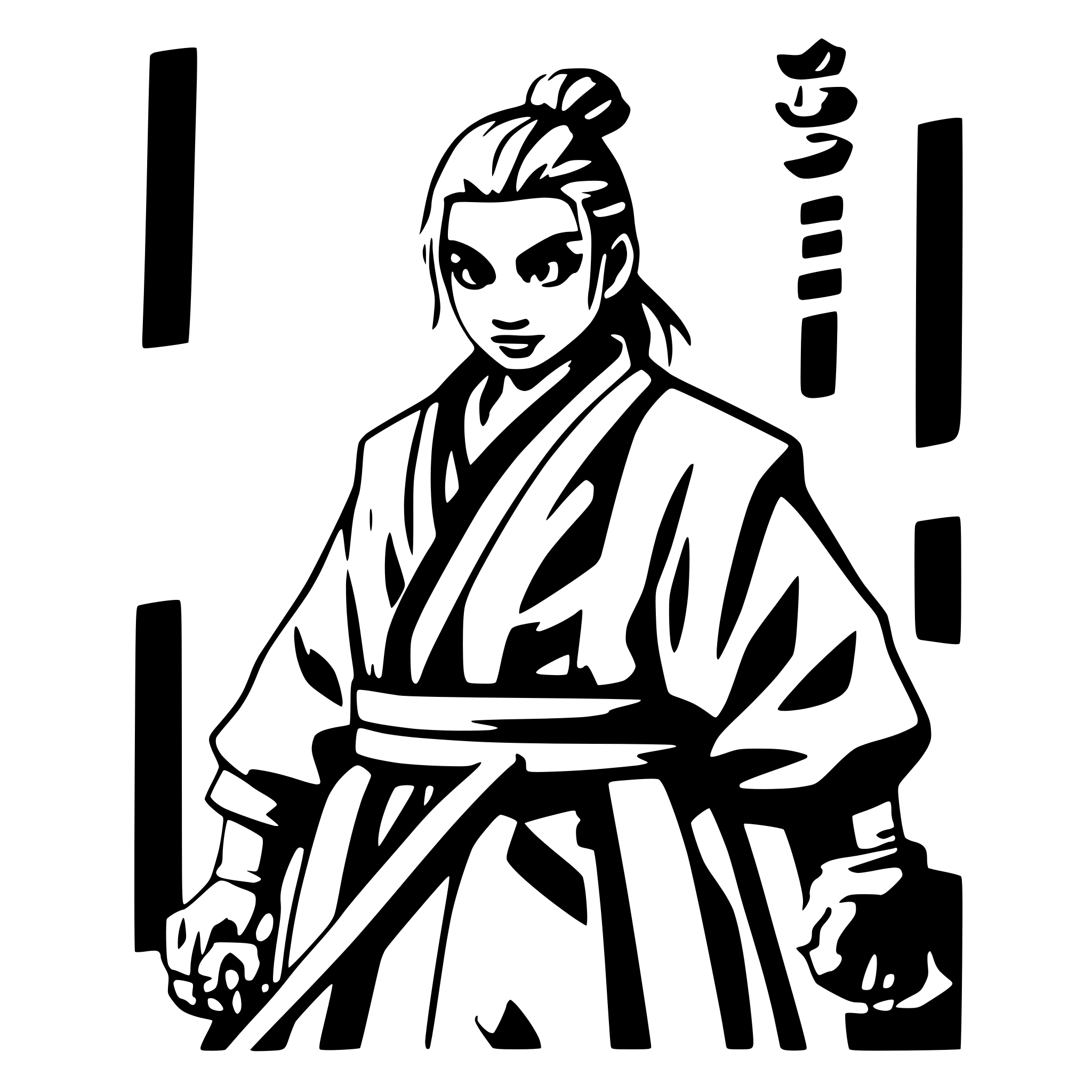 AI-generated SVG of a old samurai
