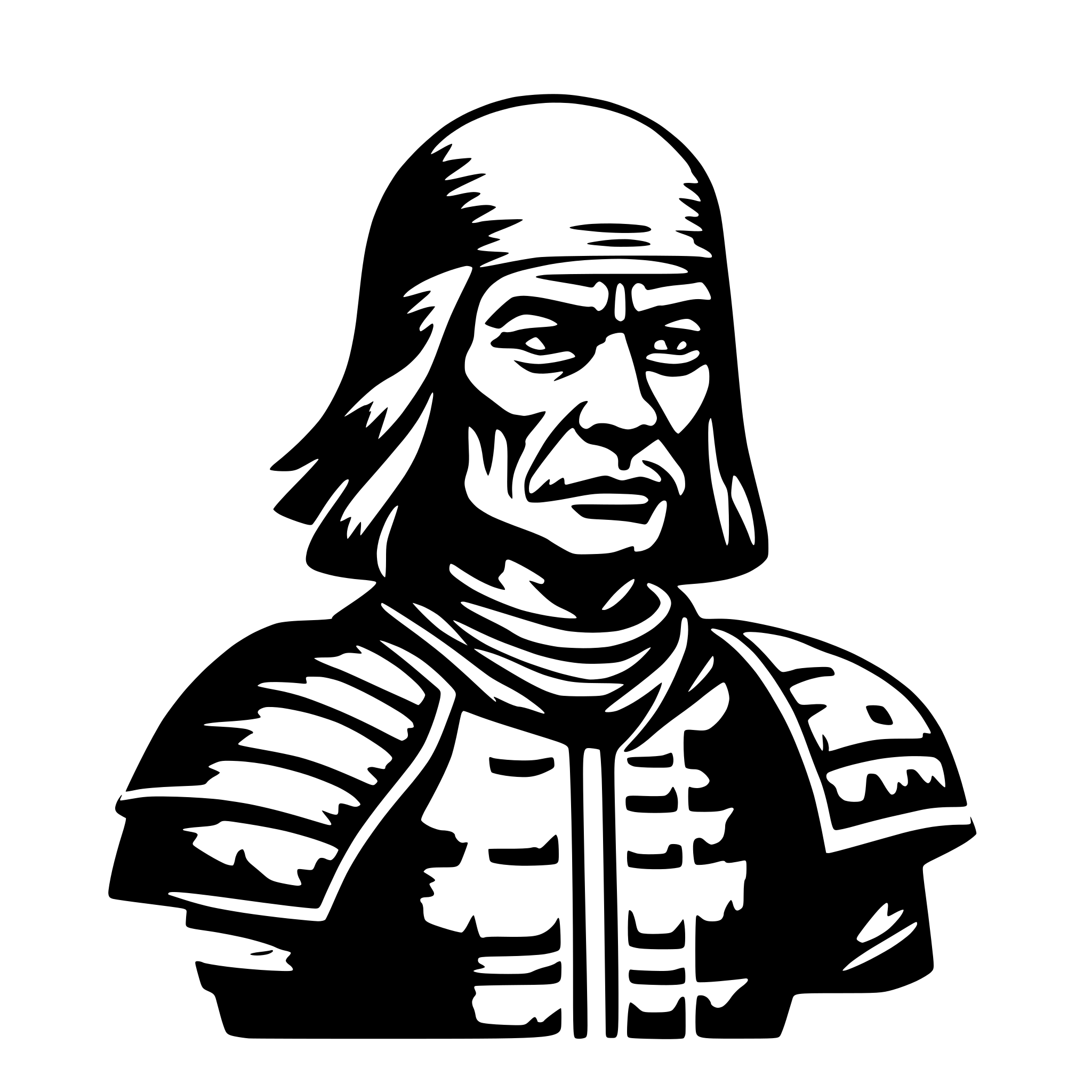 AI-generated SVG of a old samurai