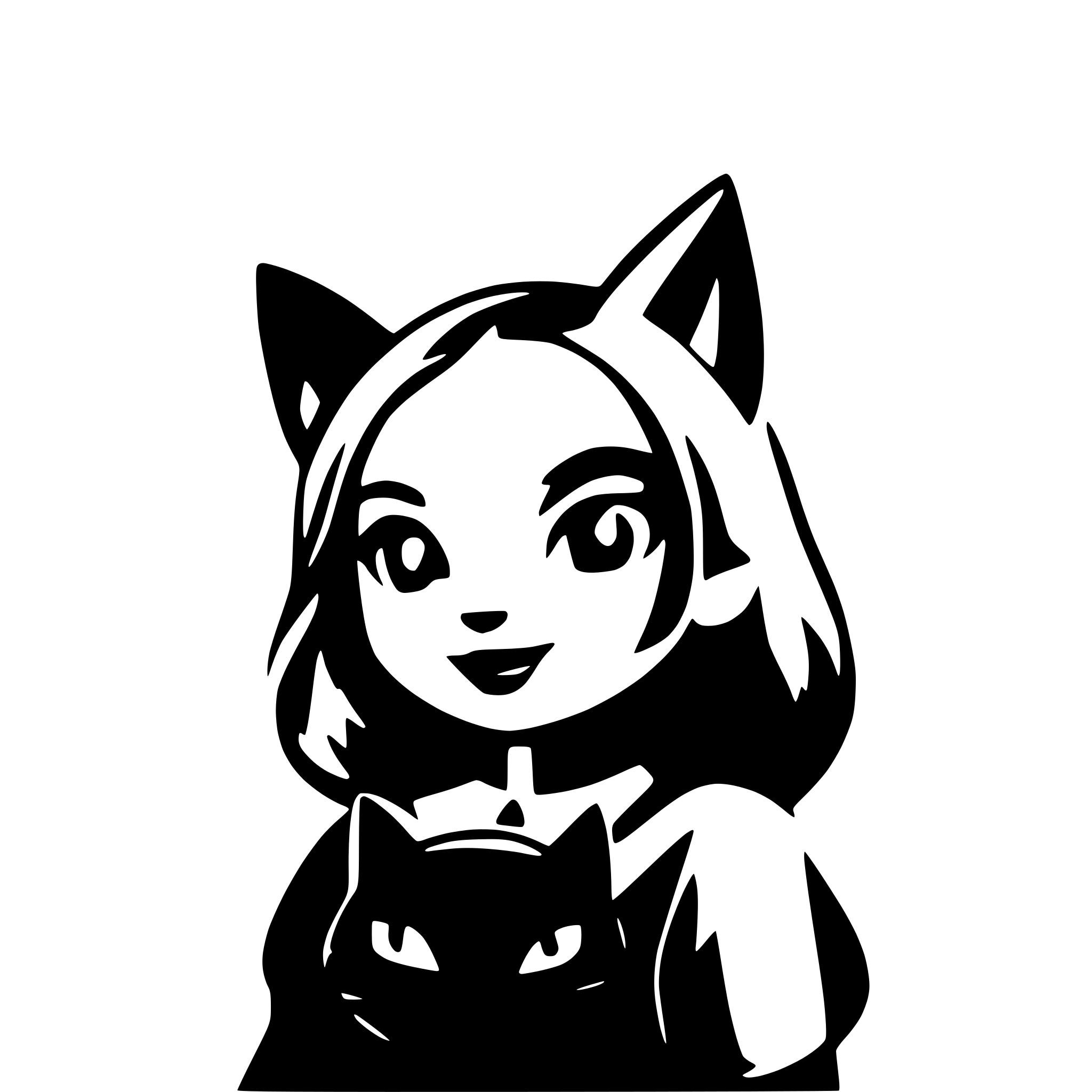 AI-generated SVG of a alice in wonderland red and black cat