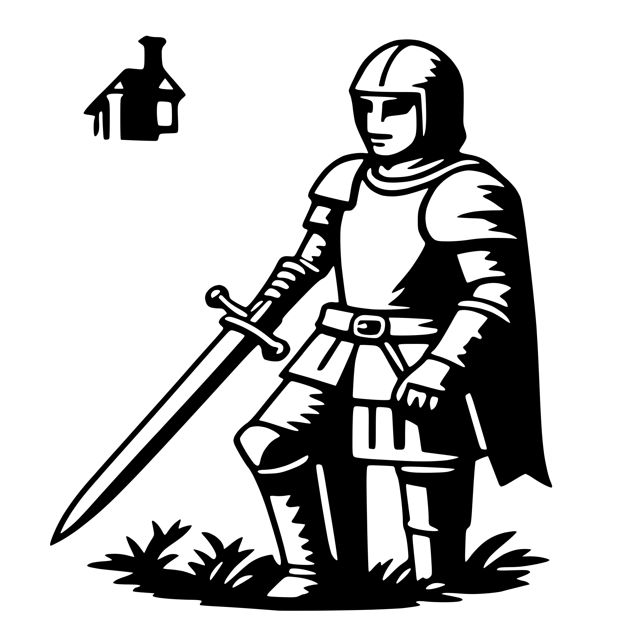 AI-generated SVG of 'knight and sword'