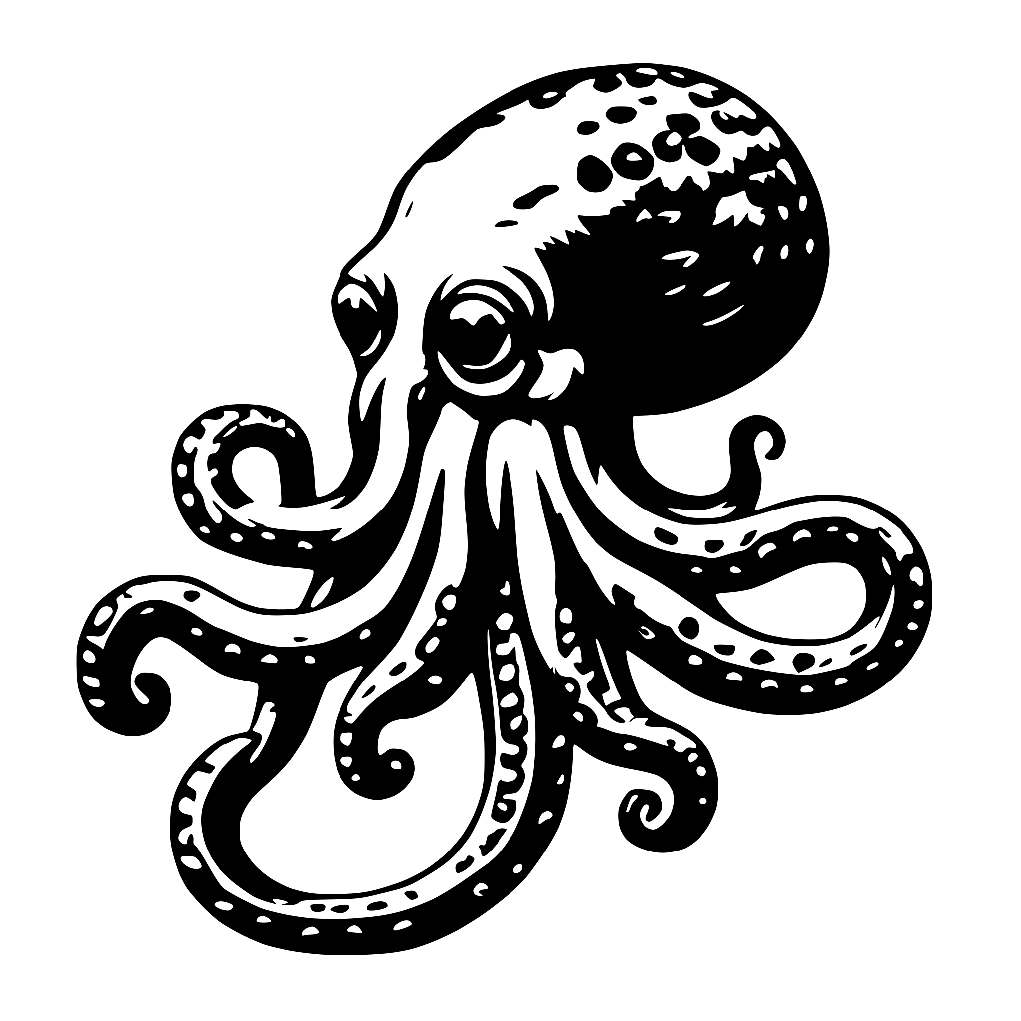 AI-generated SVG of 'realistic intricate octopus'