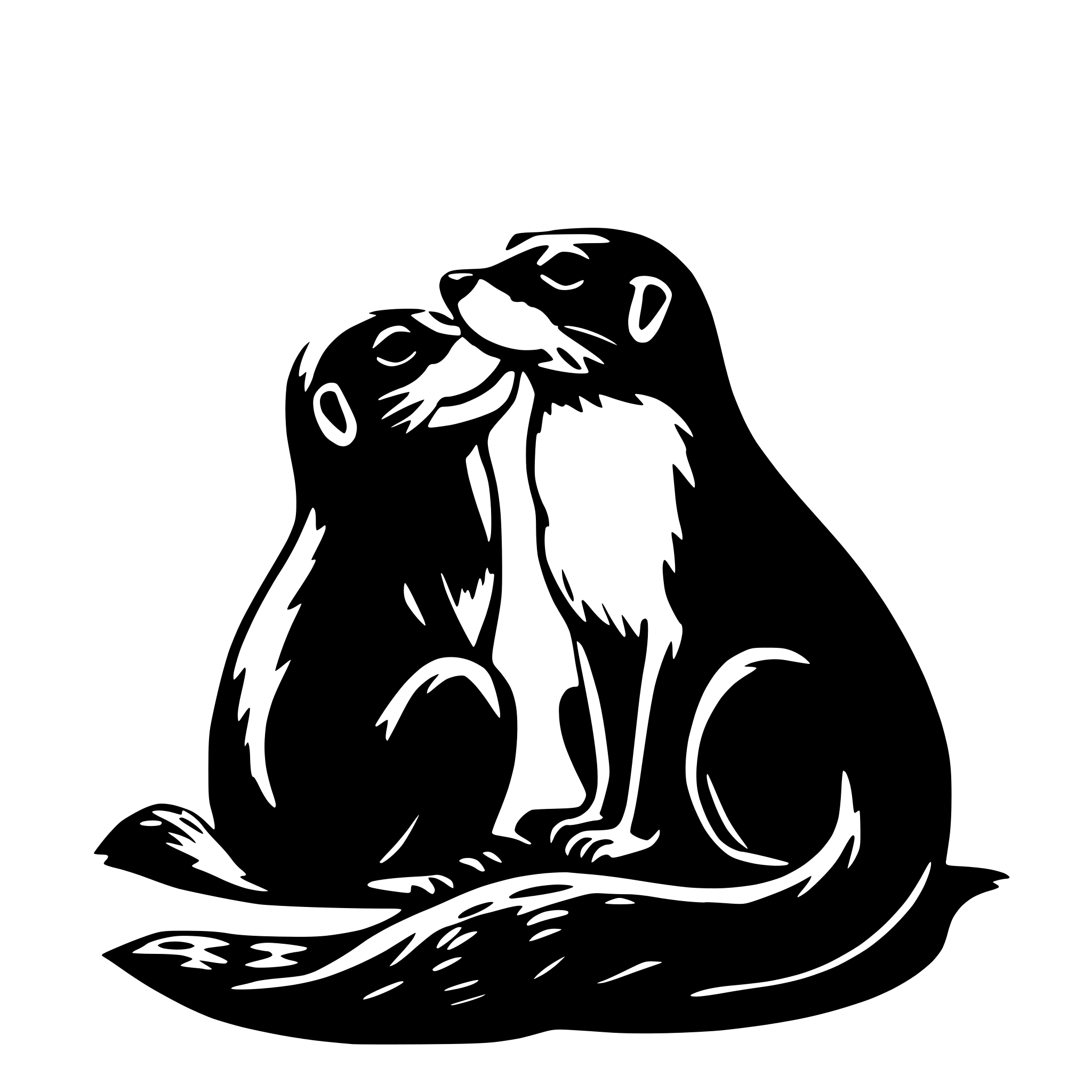 AI-generated SVG of a two otters hugging each other