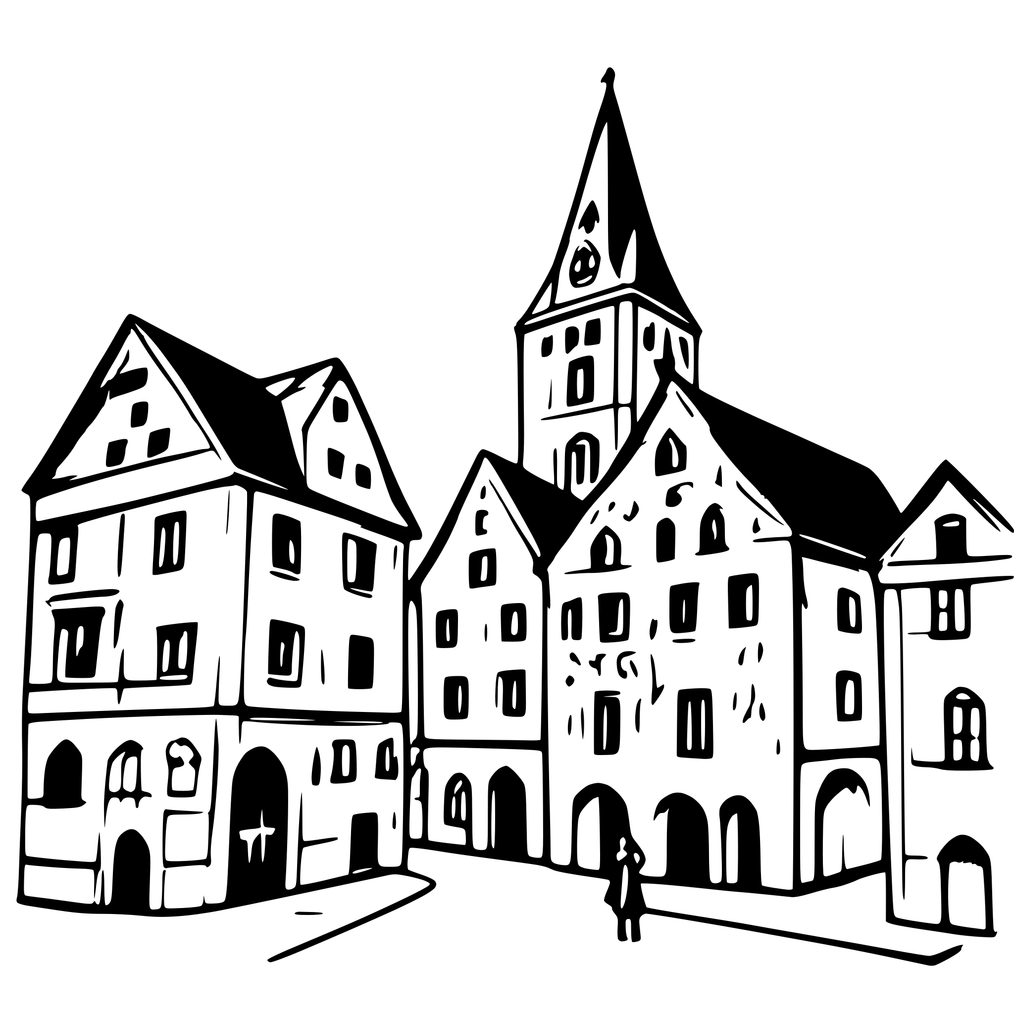 AI-generated SVG of a City of Ulm, Germany in 1879, with classic buildings and small-town atmosphere in the 19th century
