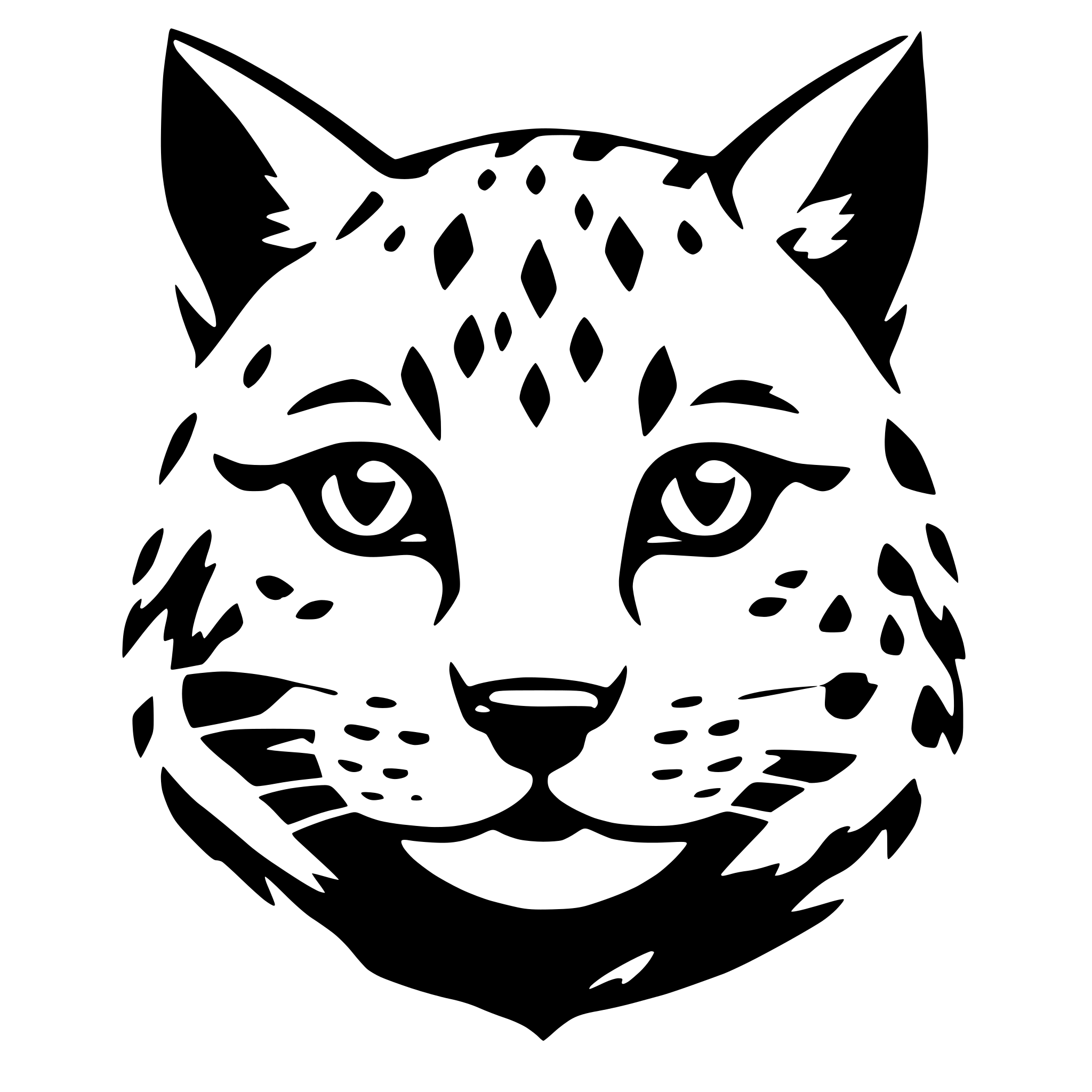 AI-generated SVG of a simplified baby lynx face cute