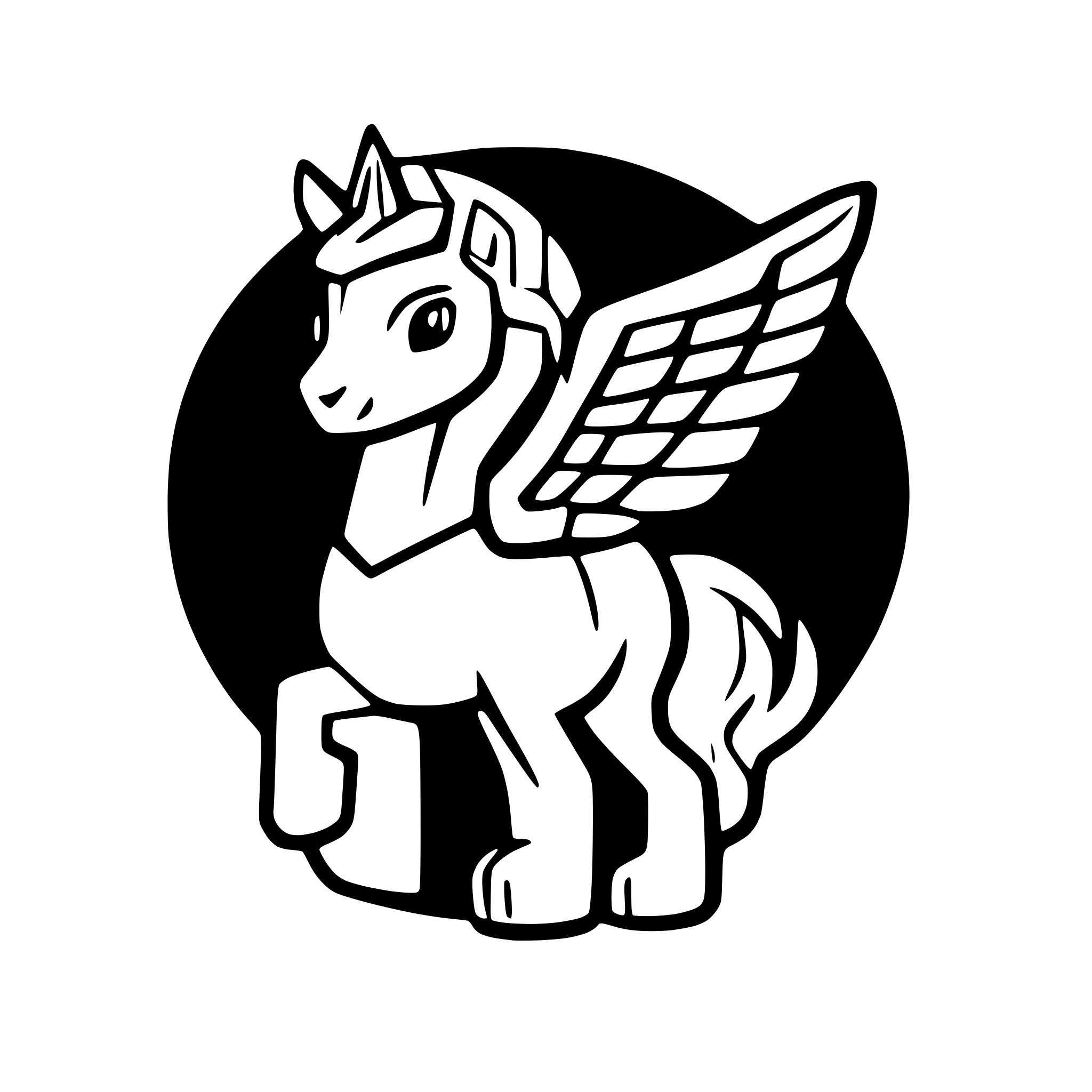 AI-generated SVG of a Logo for Aichievr with a pegasus in modern simple line art
