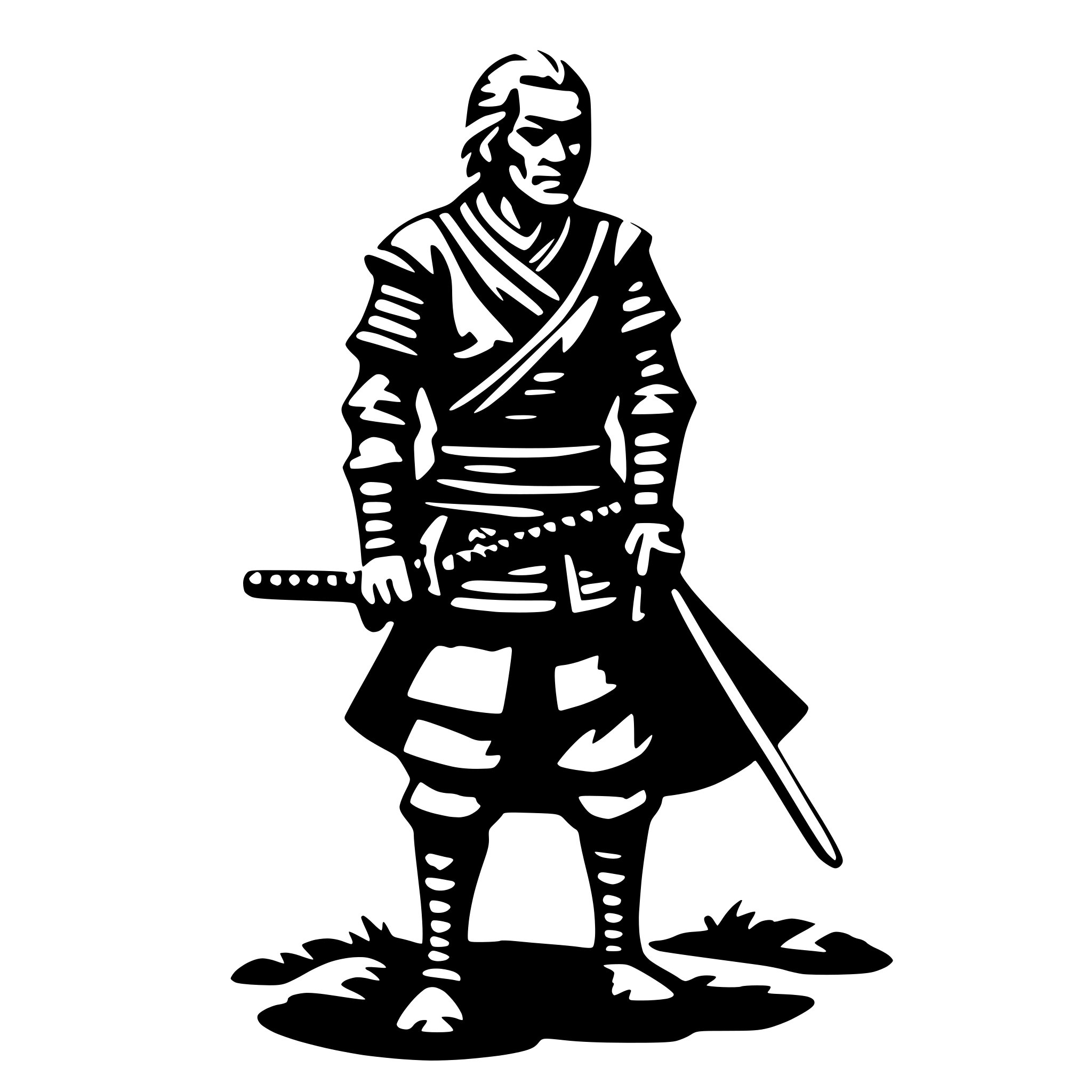 AI-generated SVG of a old samurai