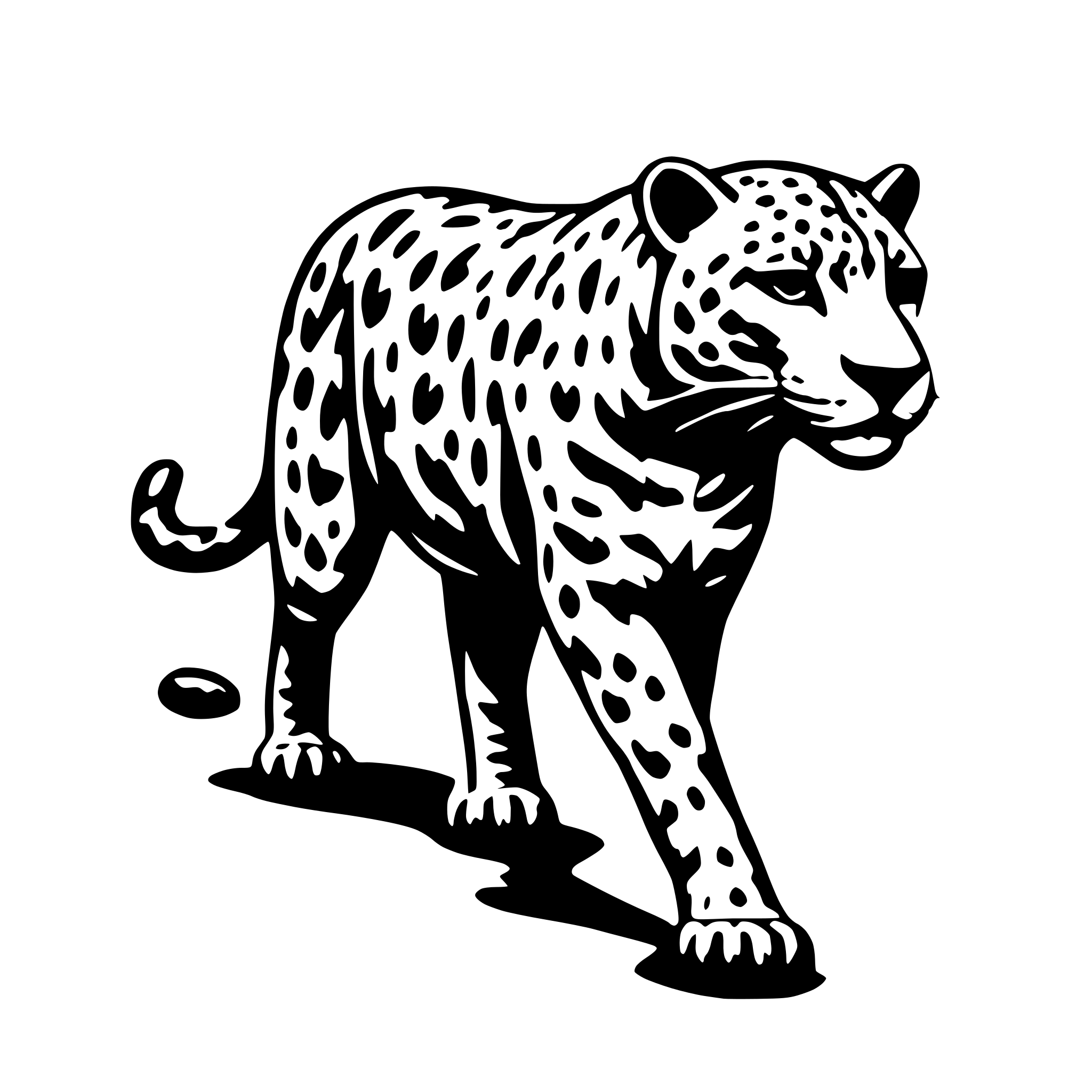 AI-generated SVG of a jaguar walking
