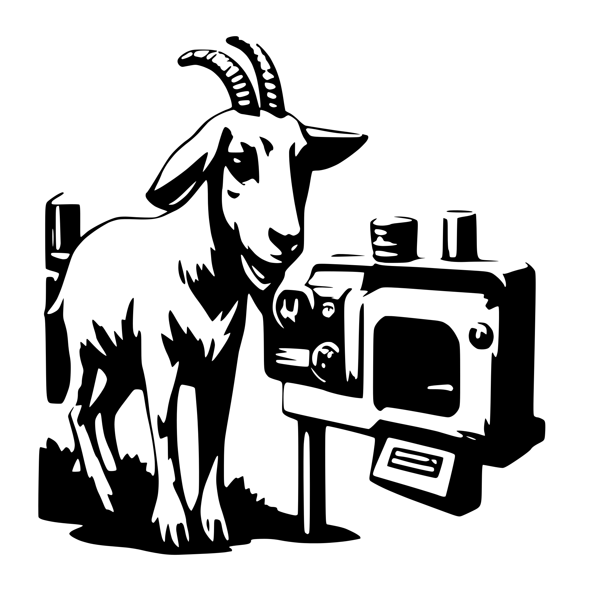 AI-generated SVG of a goat taking photos
