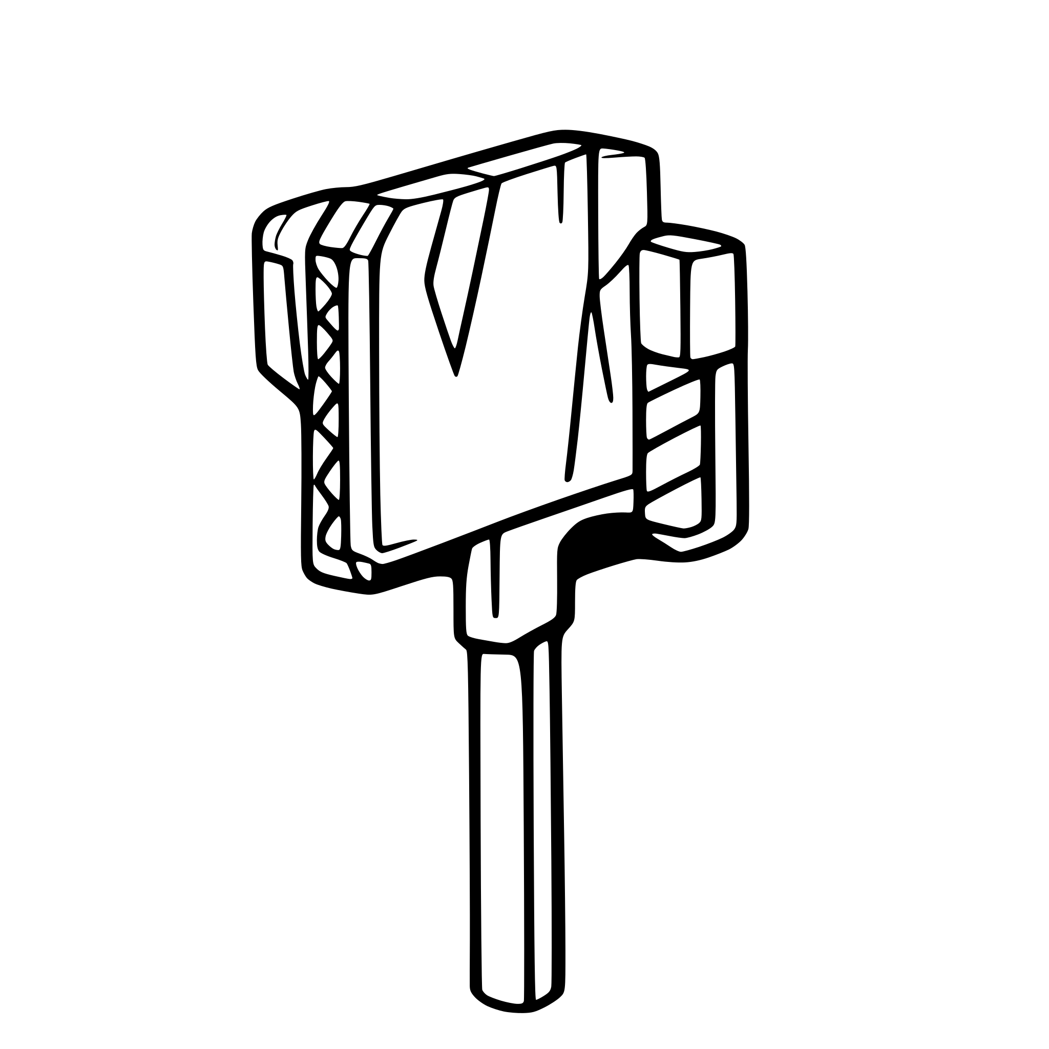 AI-generated SVG of a a 2d sledgehammer side view