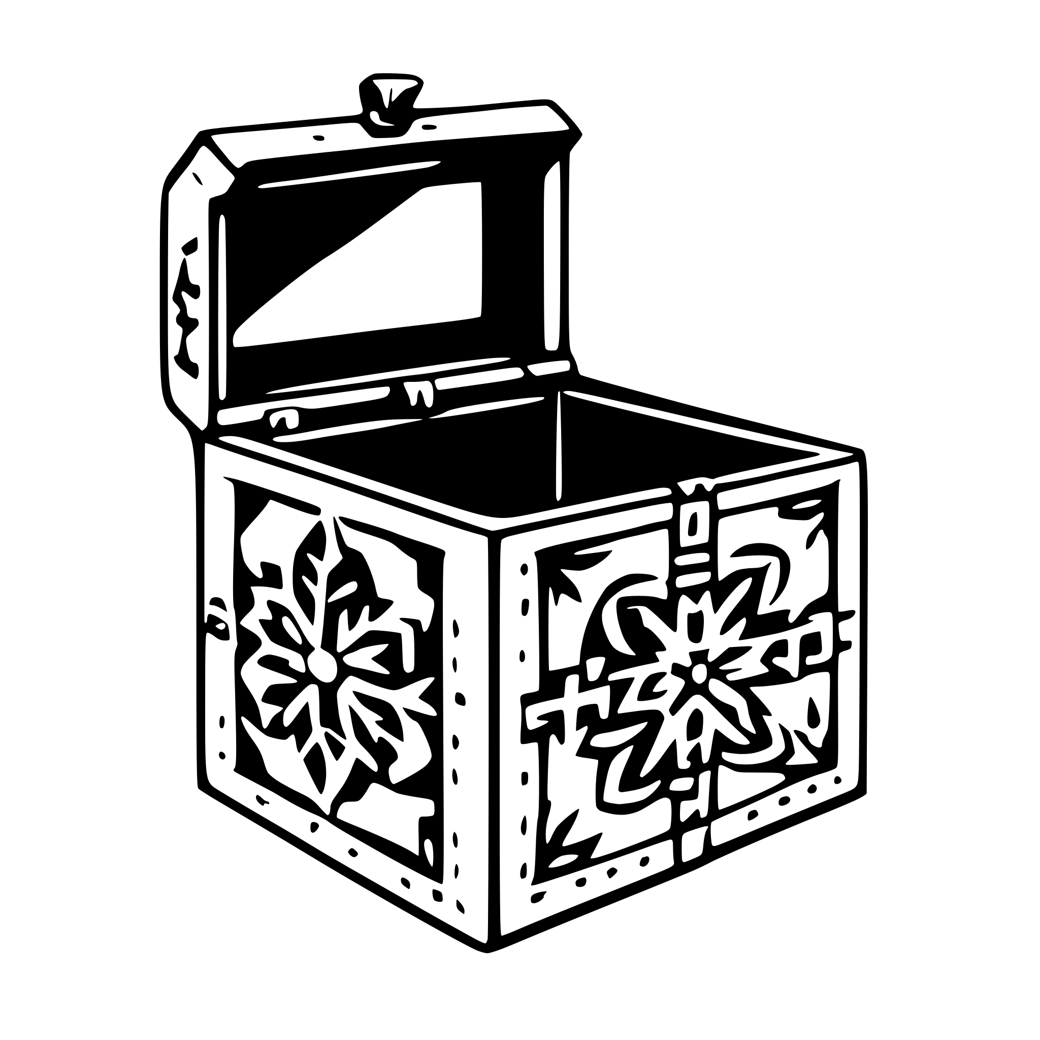 AI-generated SVG of '2d laser cut paper box chismas'