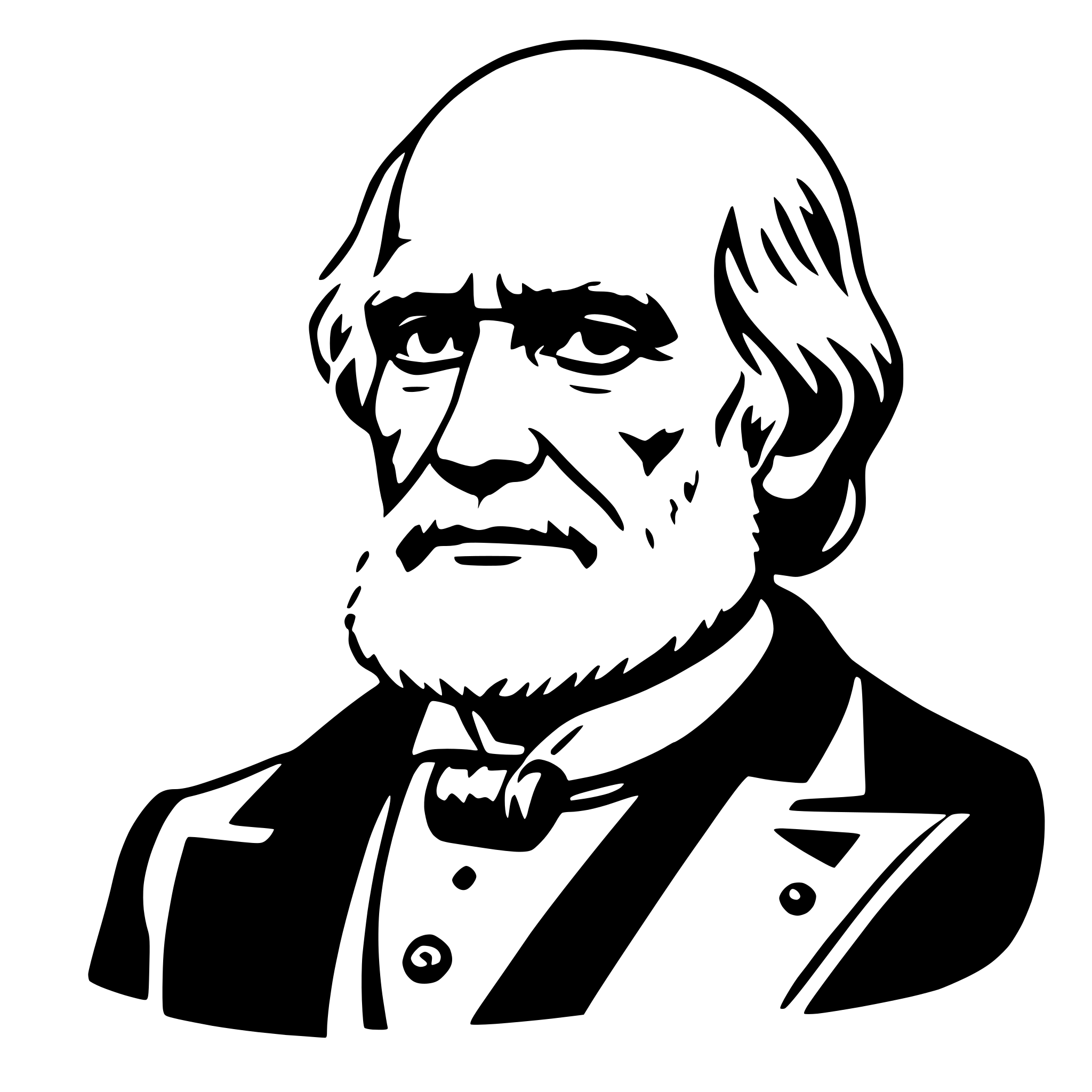 AI-generated SVG of a charles darwin