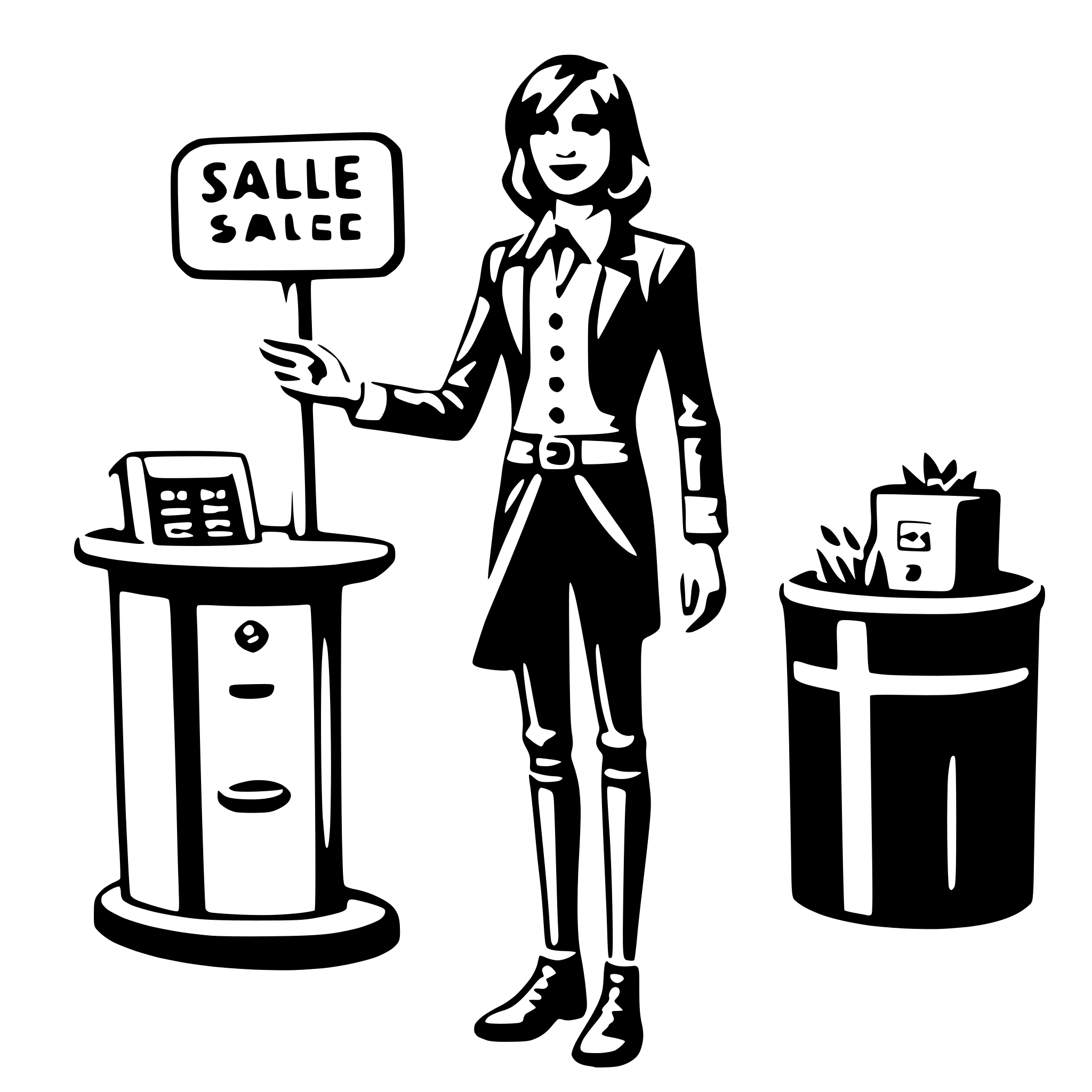 AI-generated SVG of a salesperson