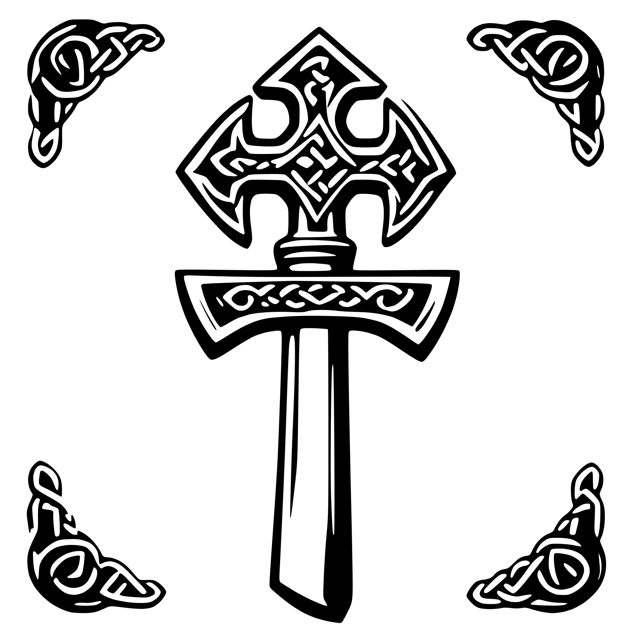 AI-generated SVG of a a hammer with symetrical celtic decoration AI-generated SVG of a a hammer with symetrical celtic decoration