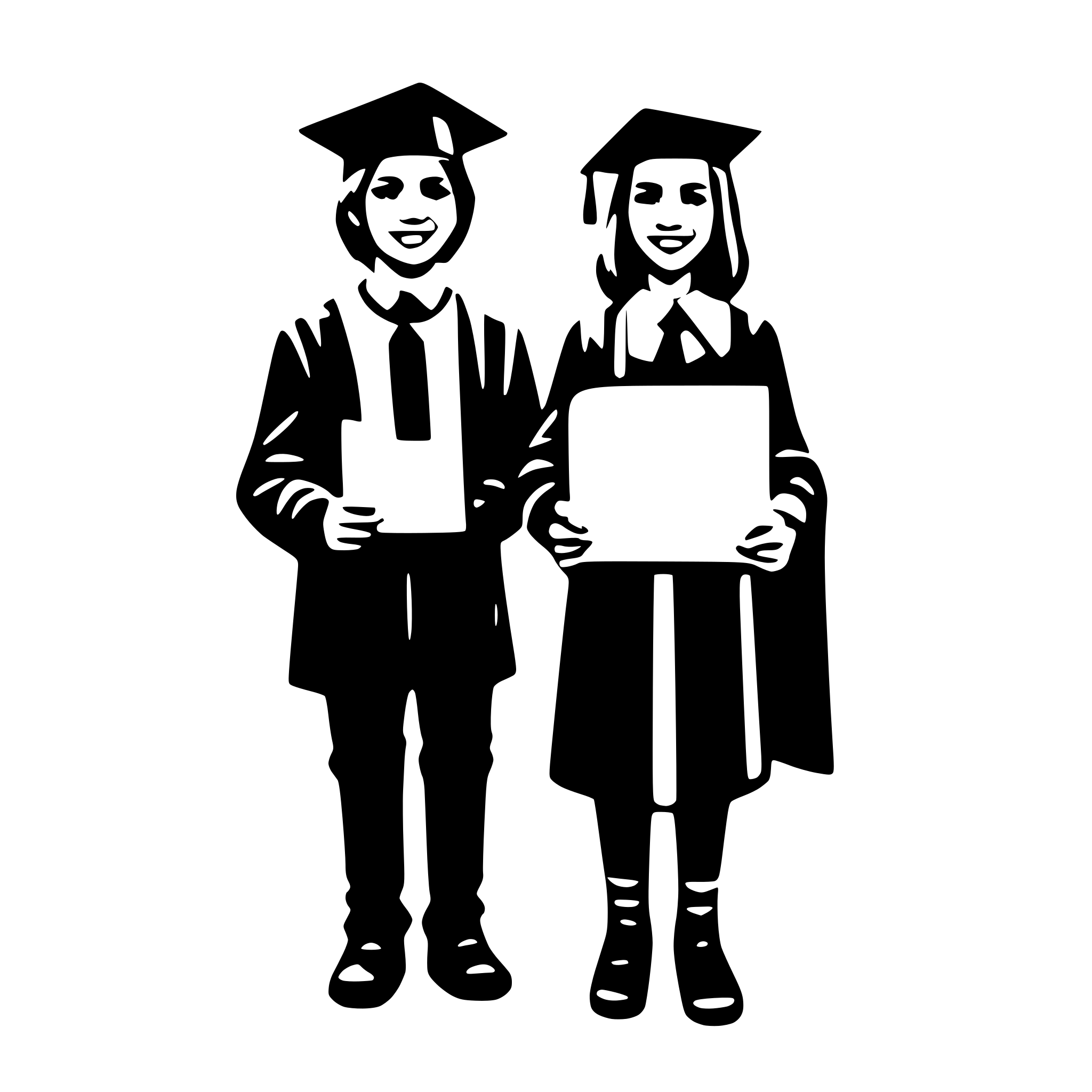AI-generated SVG of 'graduating people holding diploma'