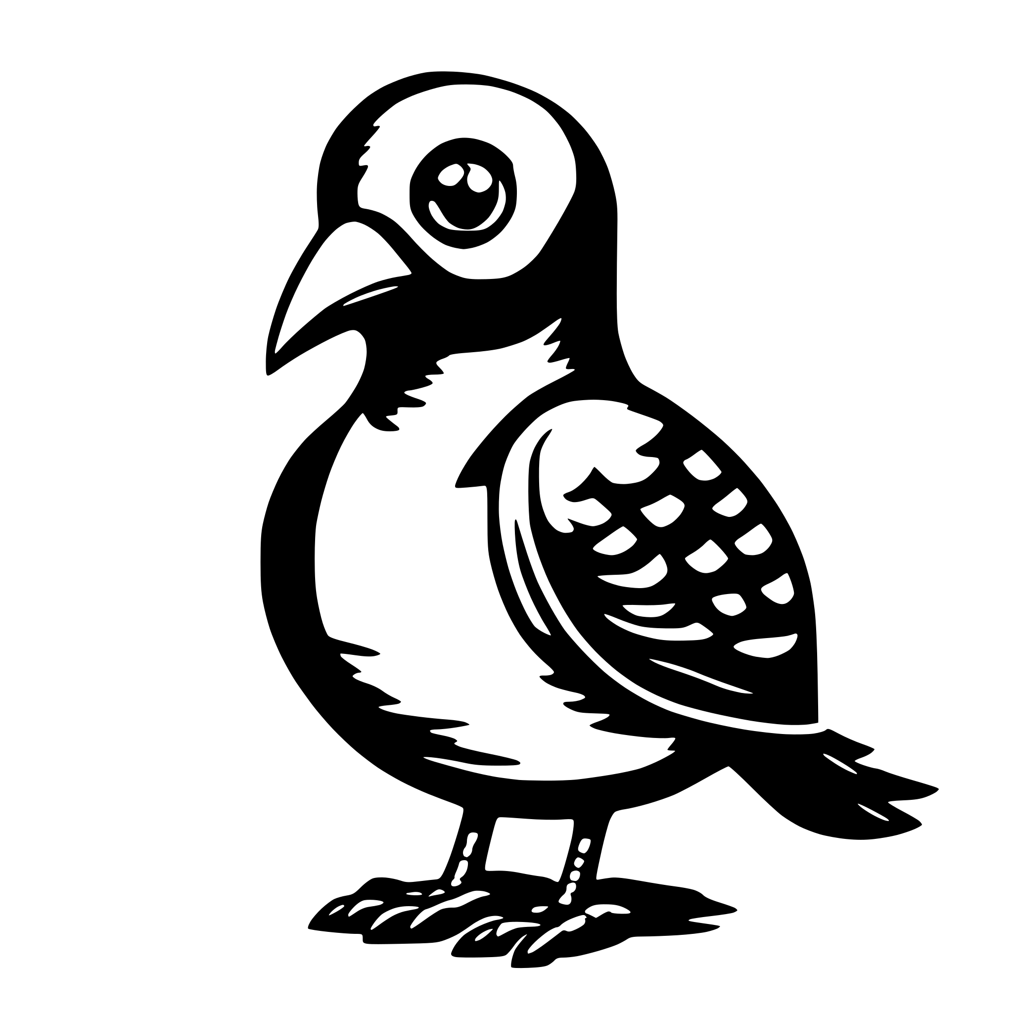 AI-generated SVG of 'strange bird'