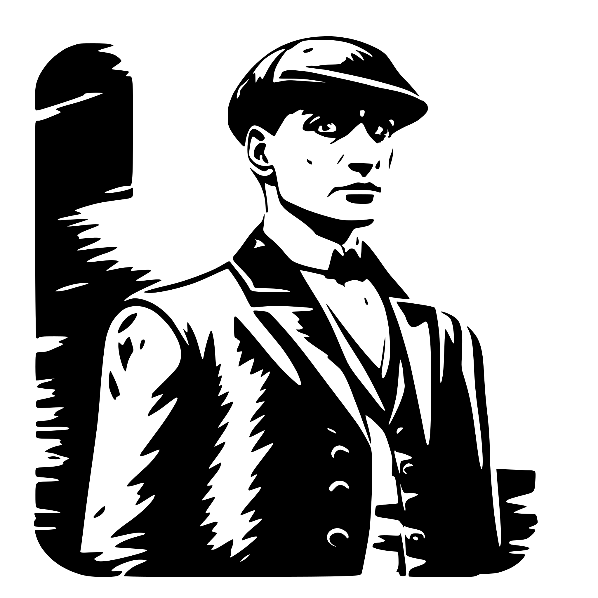 AI-generated SVG of a peaky blinders