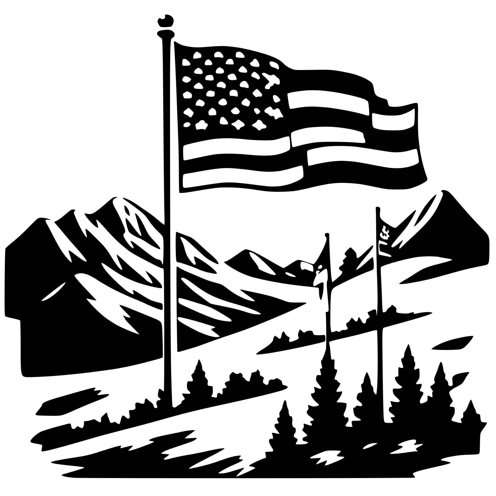 AI-generated SVG of 'american flag mountinas'