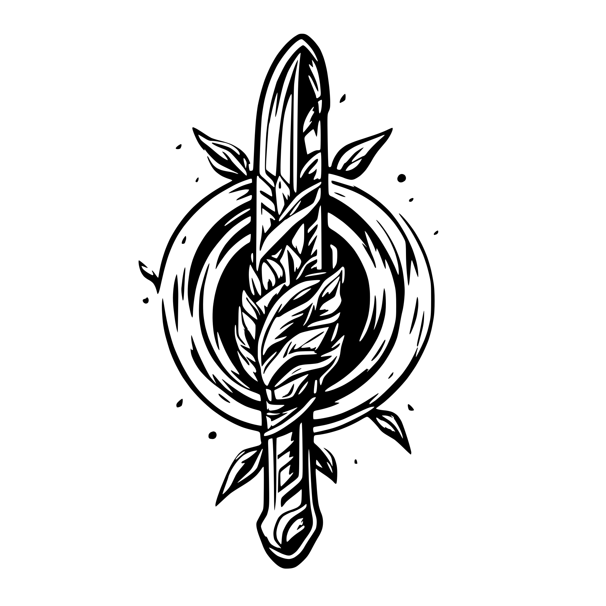AI-generated SVG of a neo traditional borken dagger