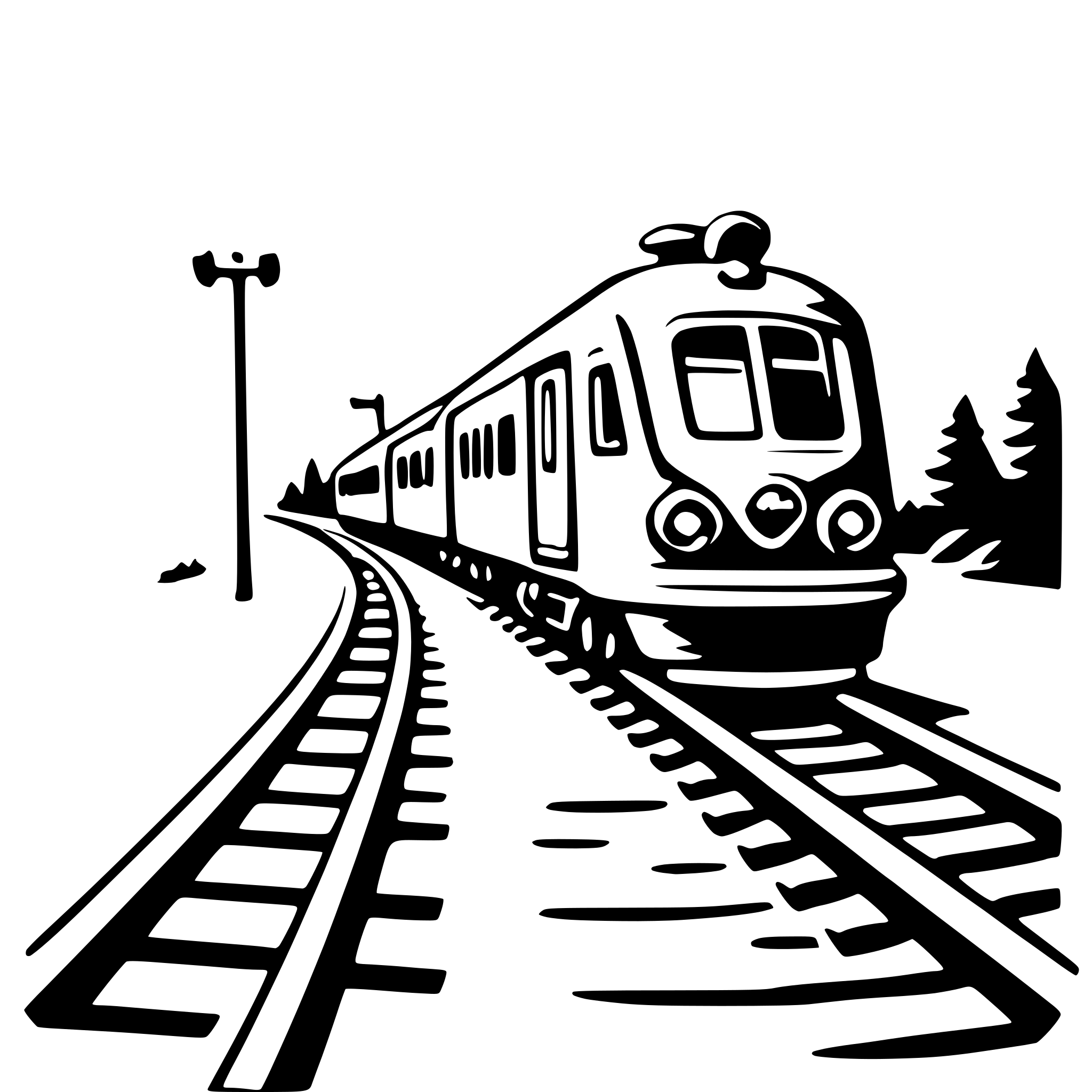 AI-generated SVG of 'traveling by train'