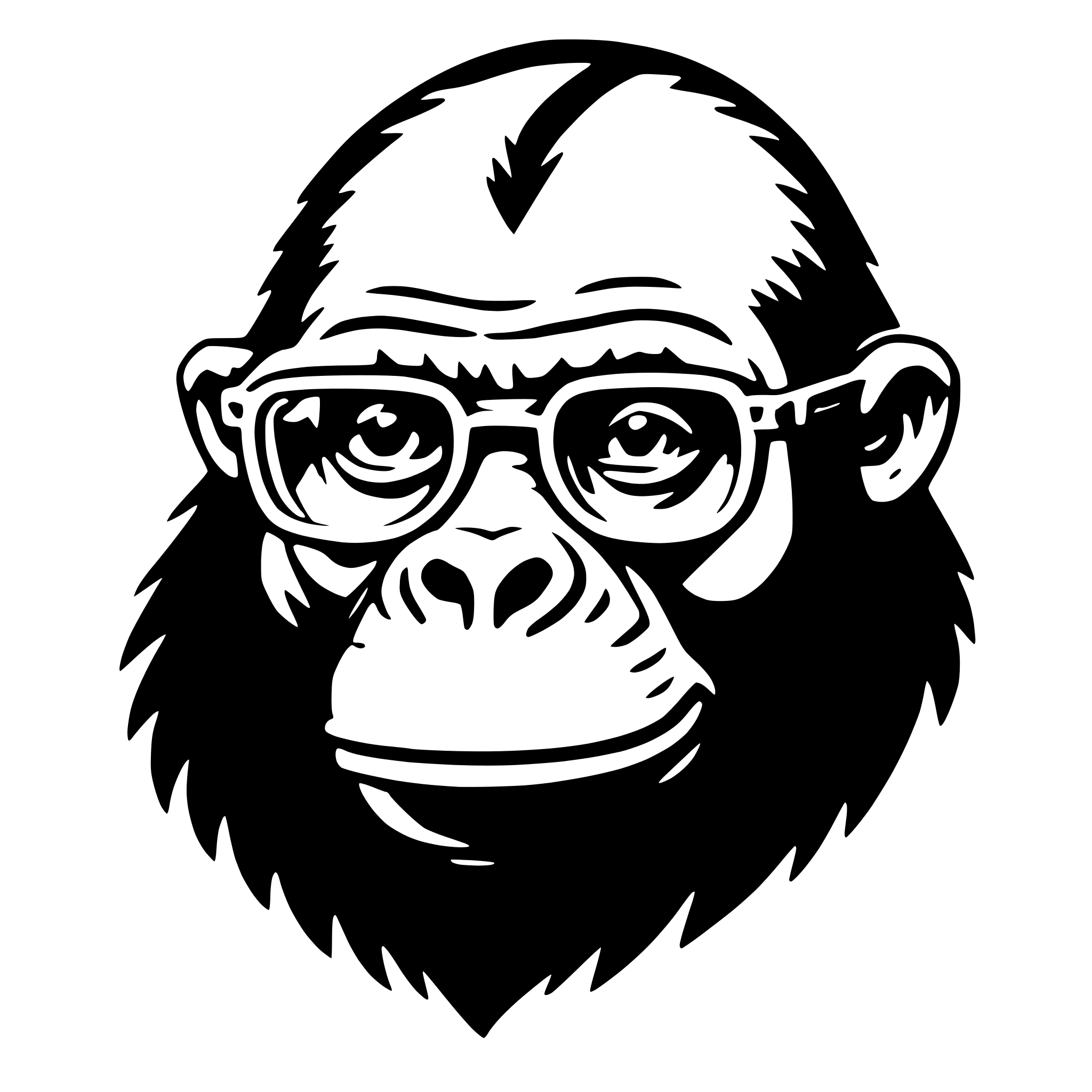 AI-generated SVG of 'gorilla with glasses'