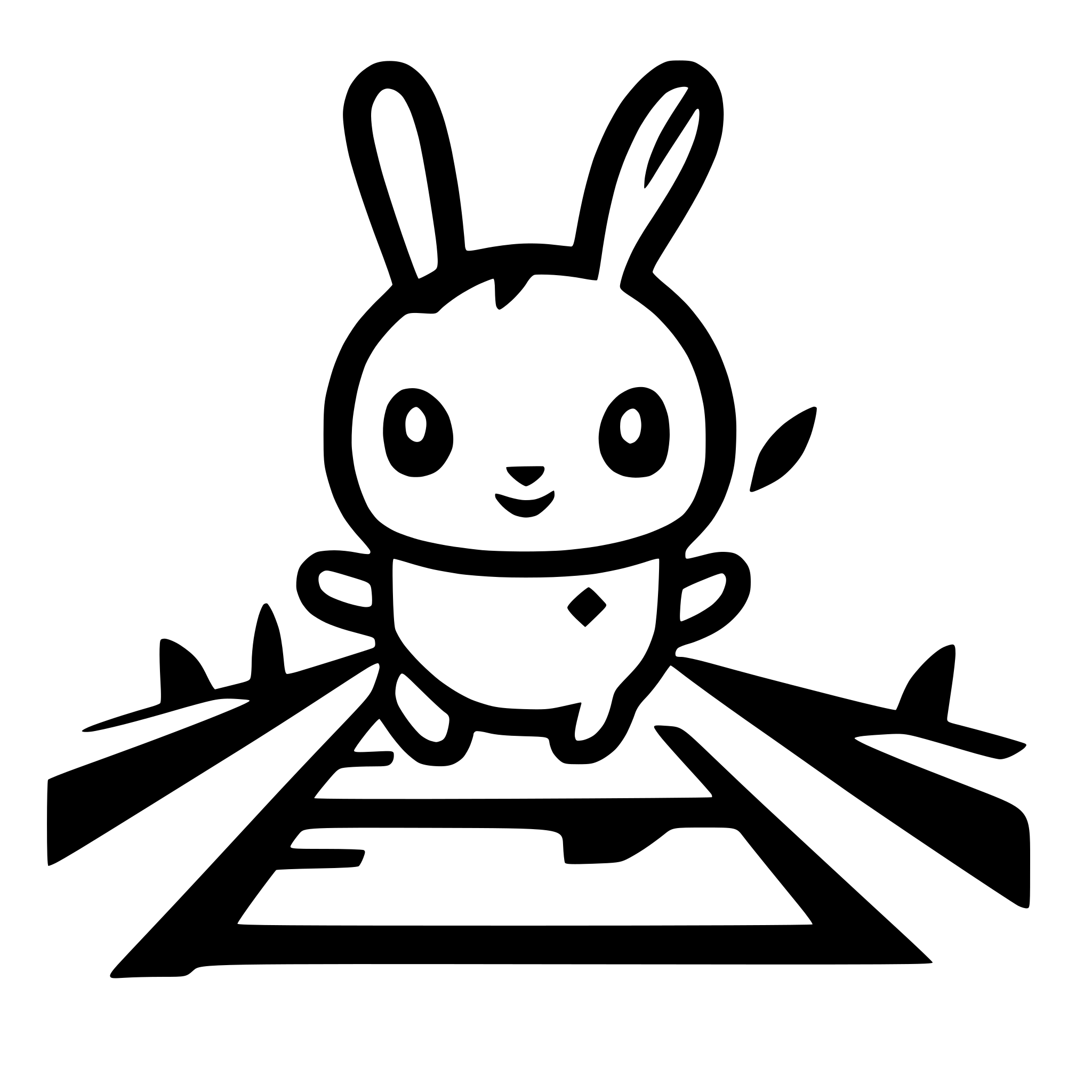 AI-generated SVG of a bunny jumping in a crooked lane