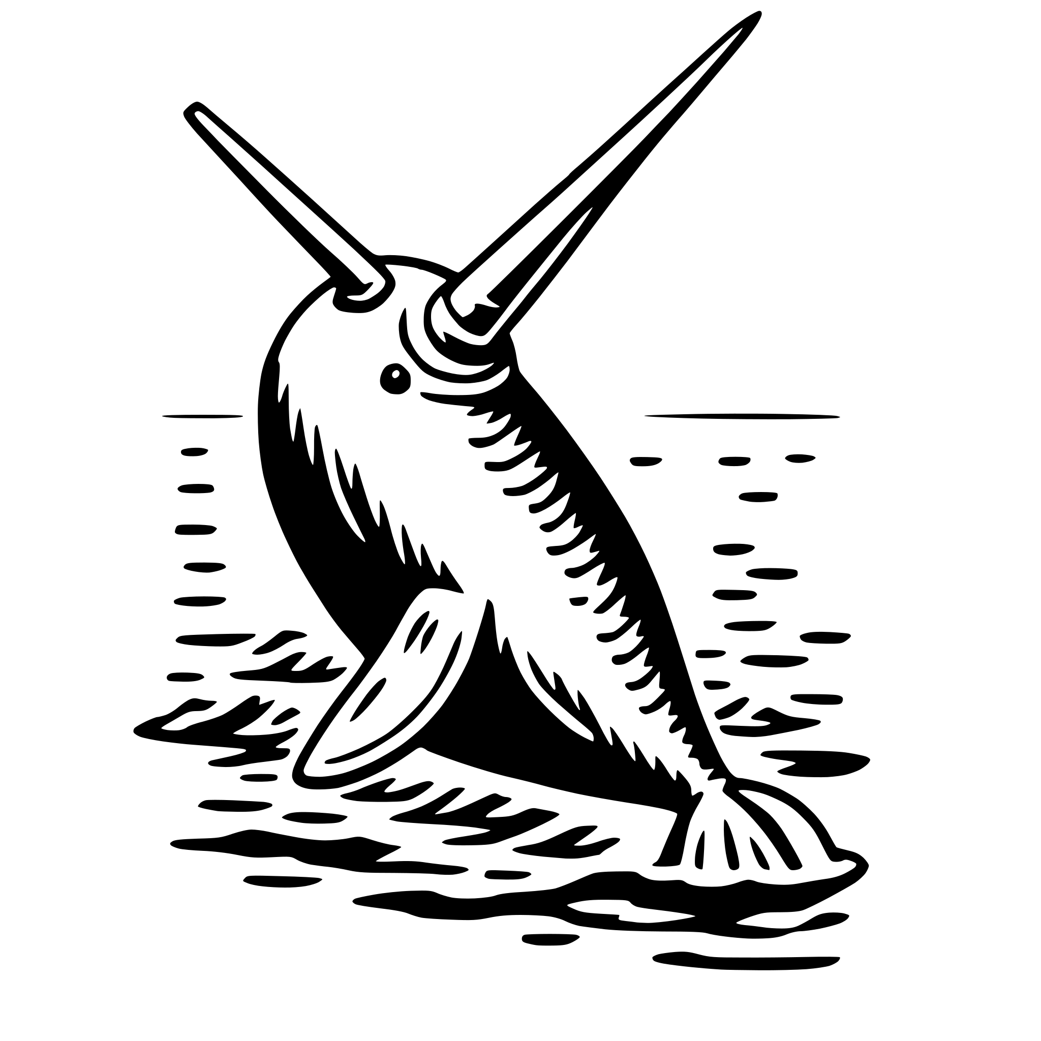 AI-generated SVG of a narwhal