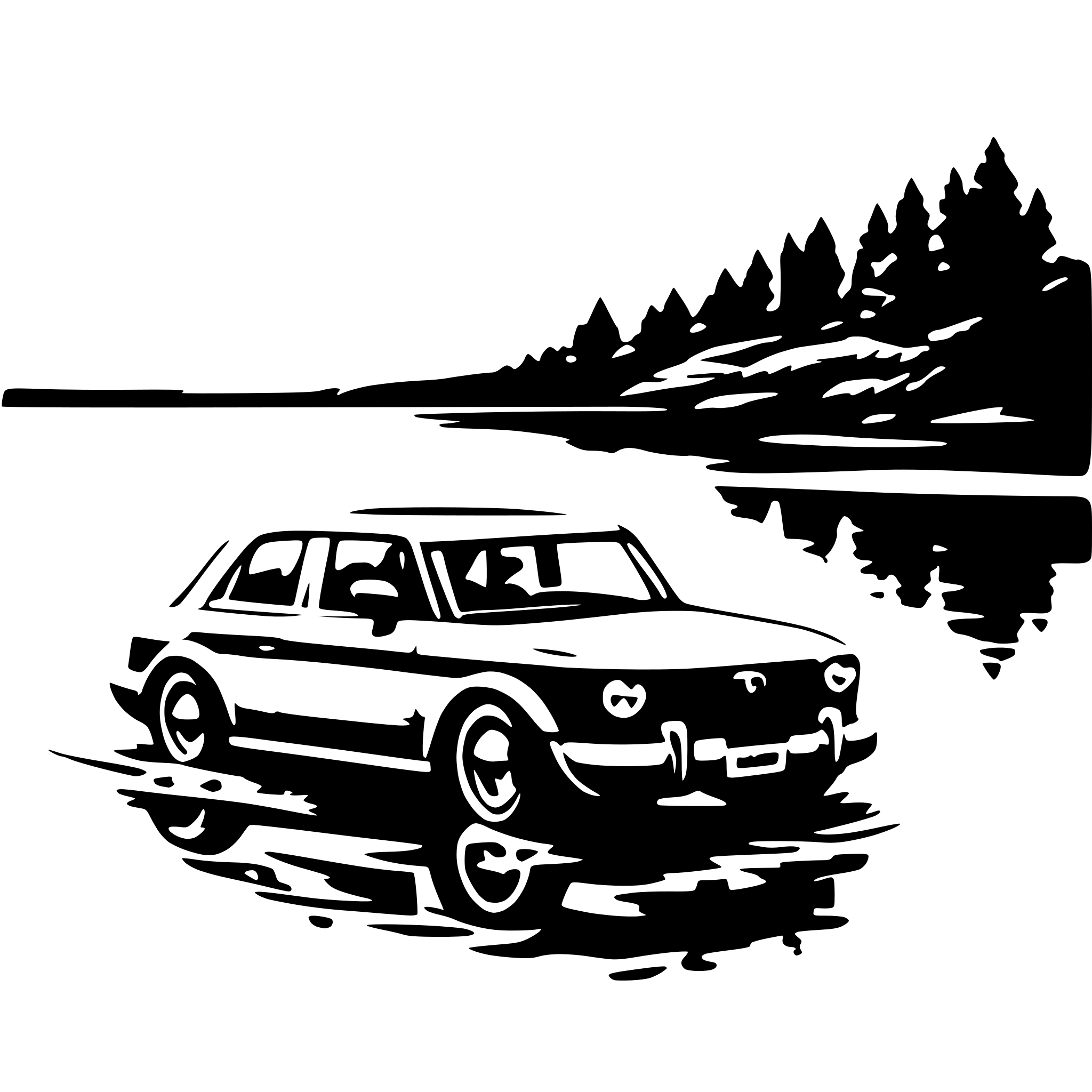 AI-generated SVG of 'a Toyota car in lake'