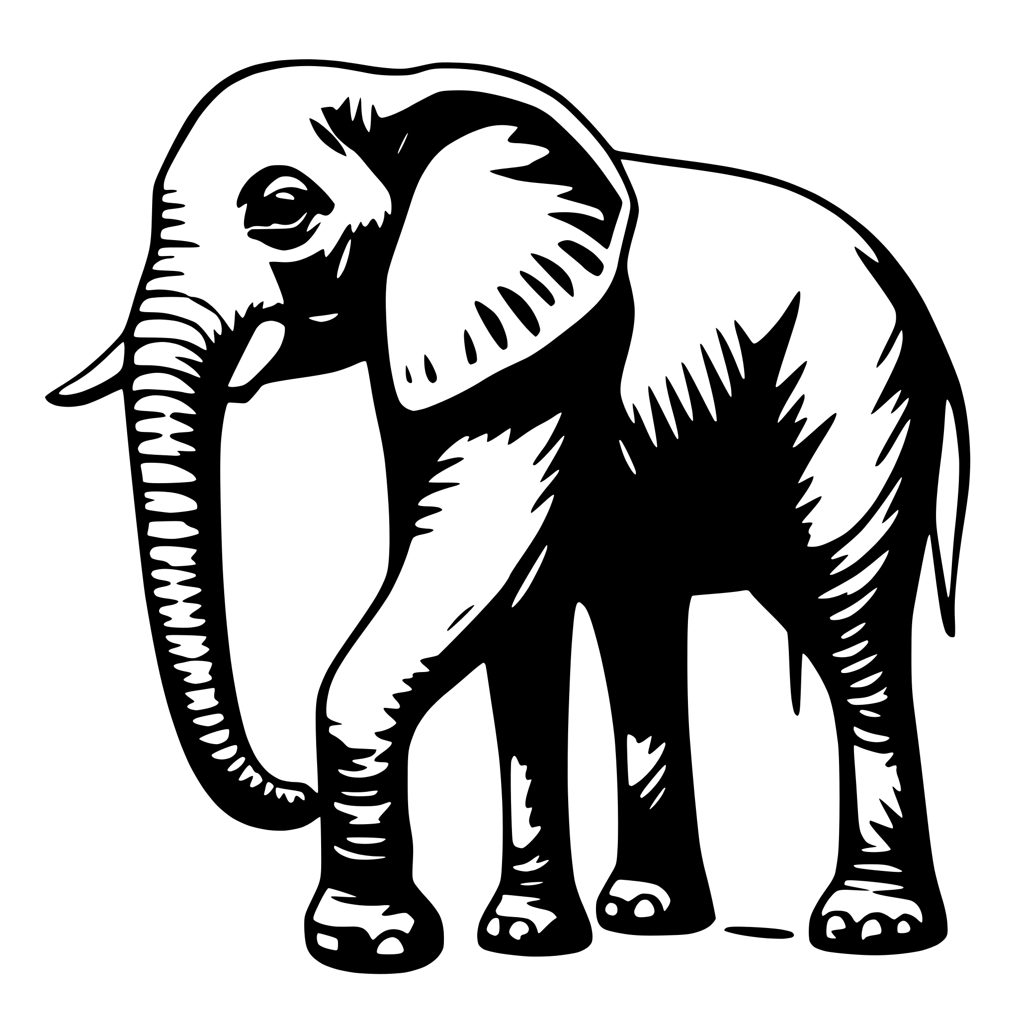 AI-generated SVG of a elephant picasso