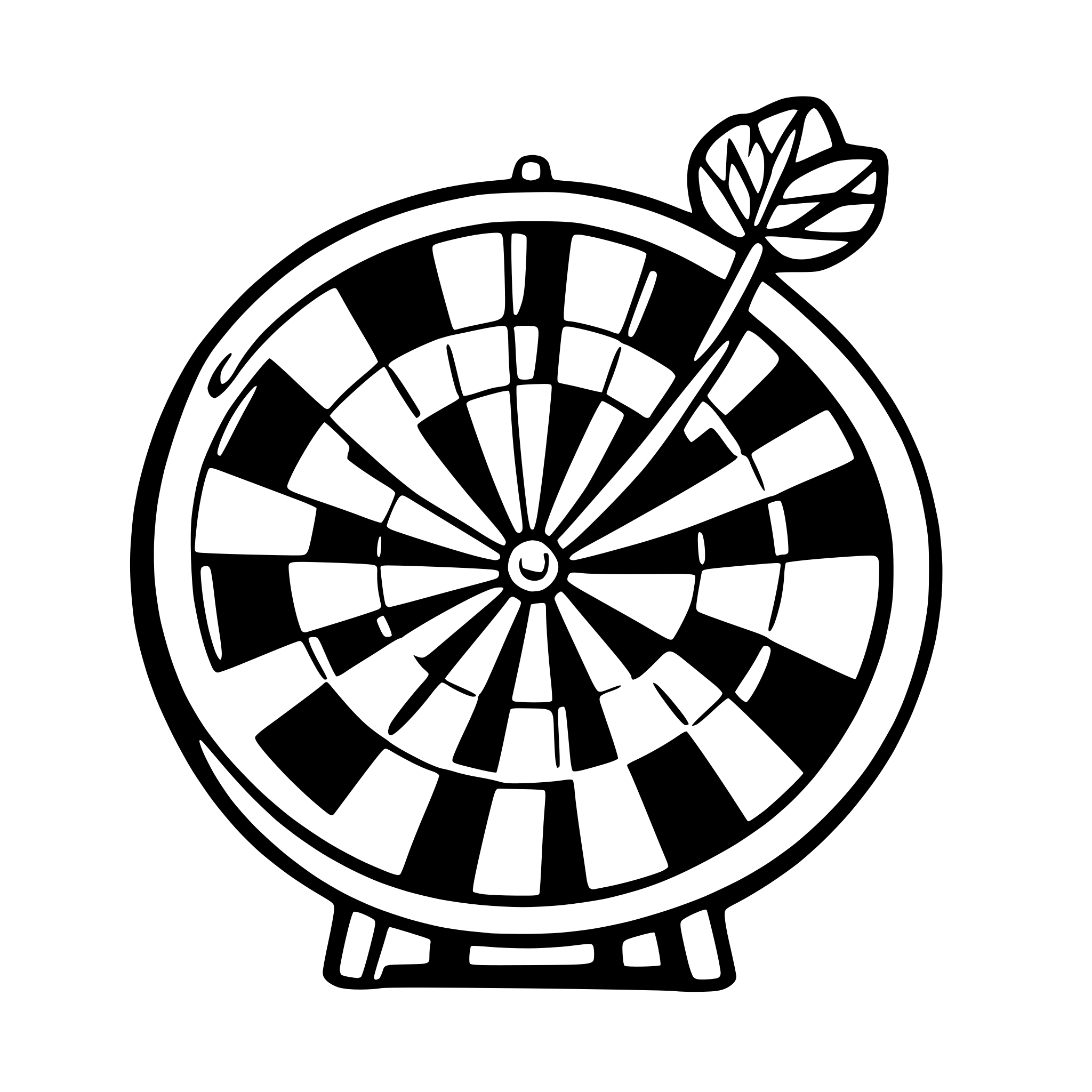 AI-generated SVG of a a cartoon style dartboard in 2 colurs