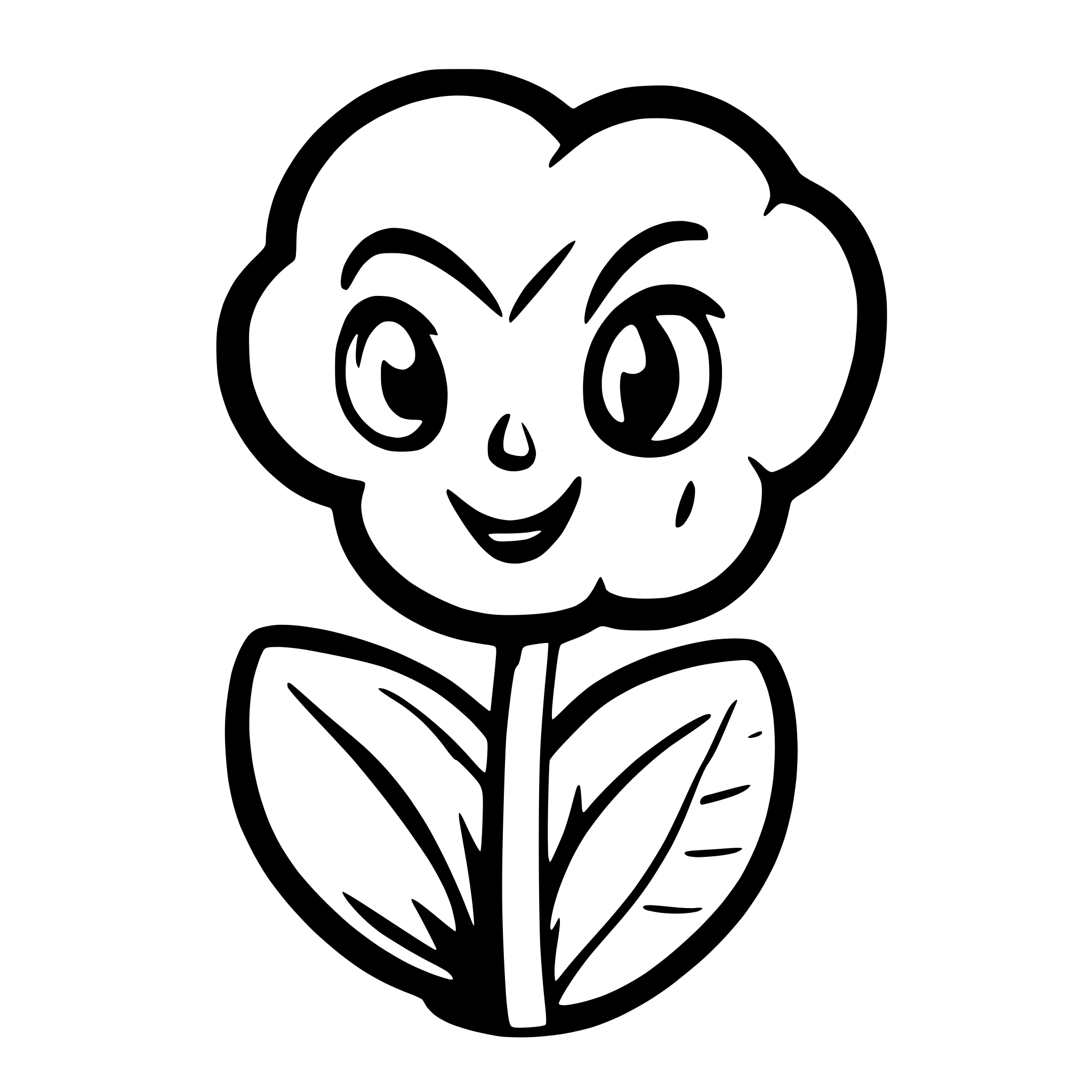 AI-generated SVG of 'pansy flower with a face'