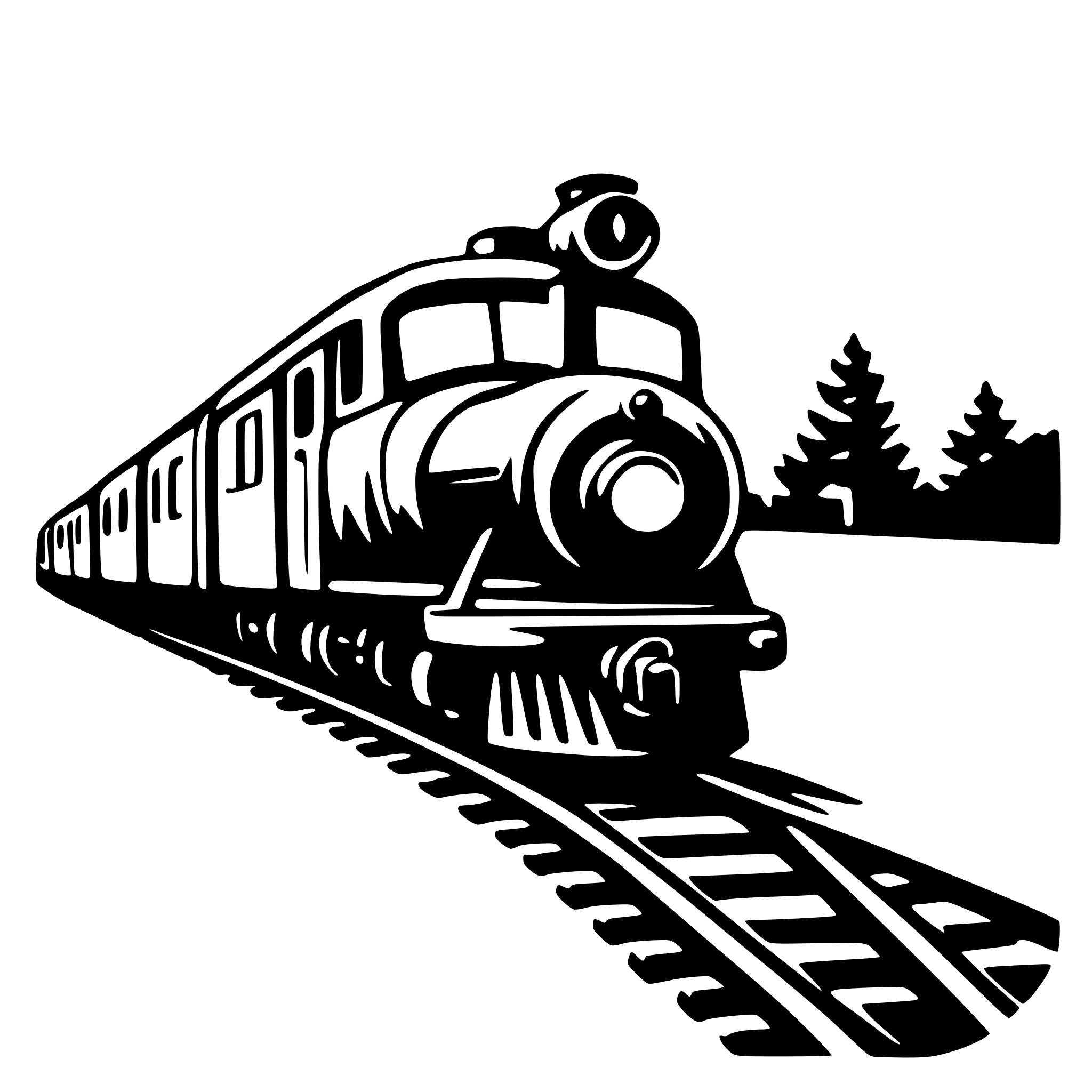 AI-generated SVG of 'train and tracks'