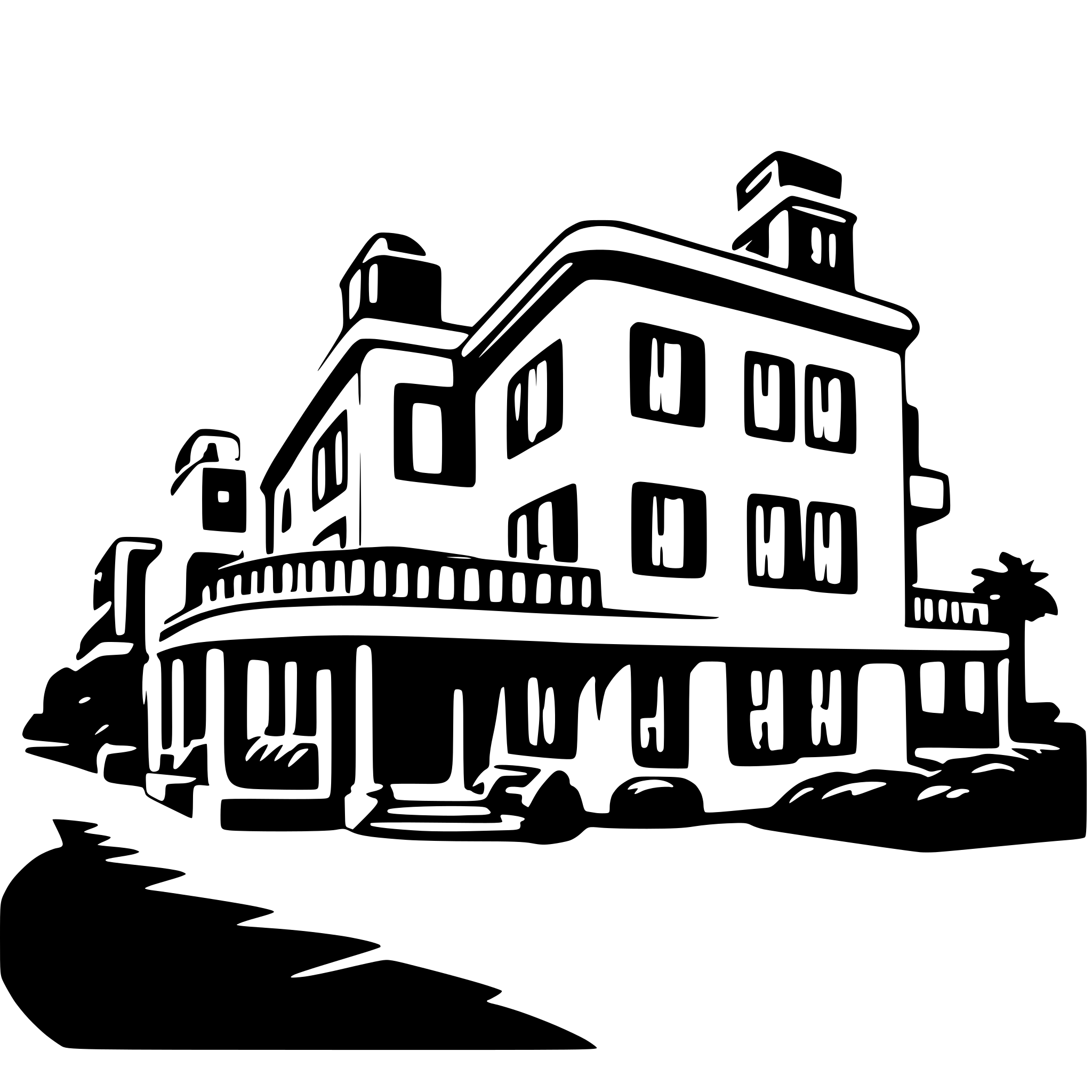 AI-generated SVG of a hotel