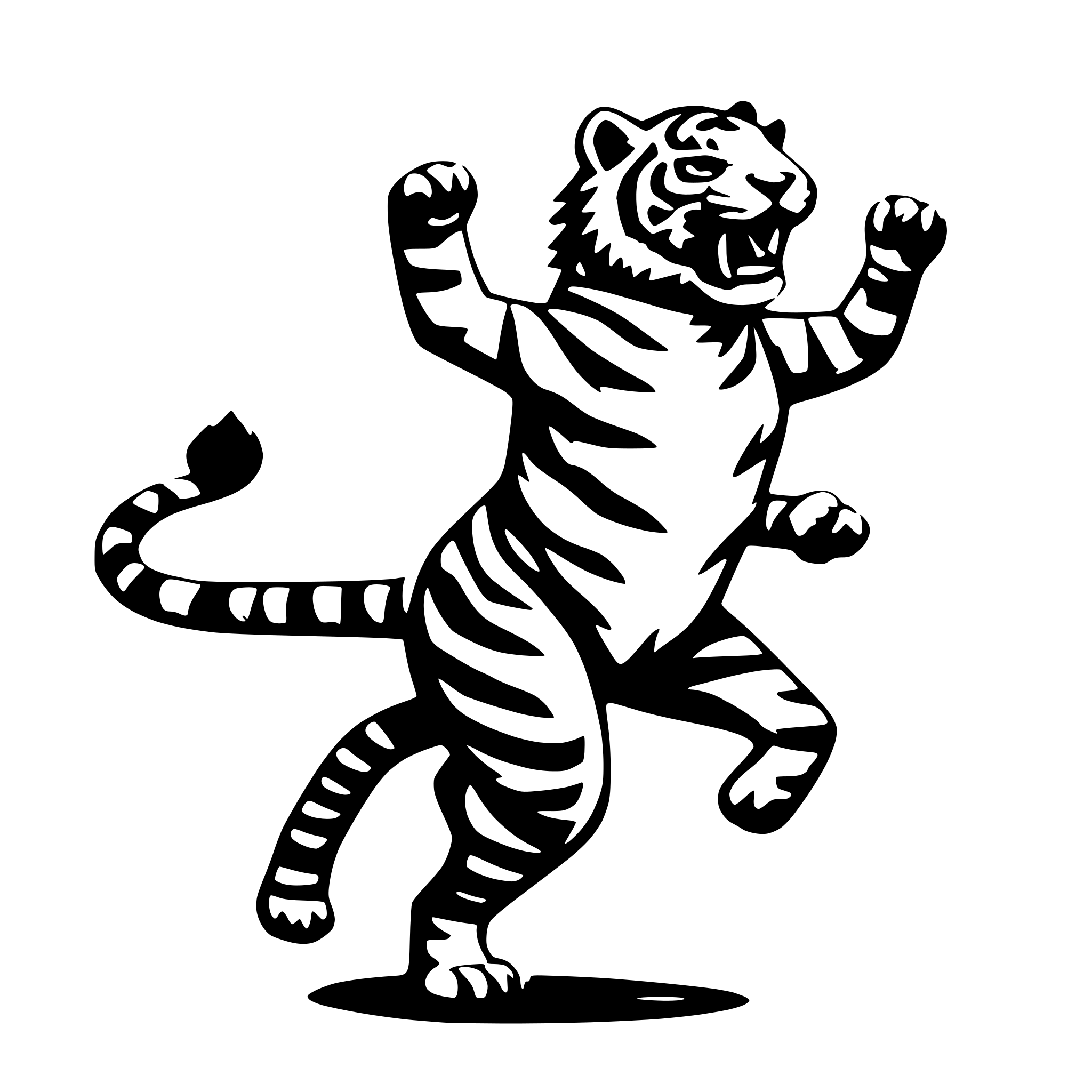 AI-generated SVG of a dancing tiger