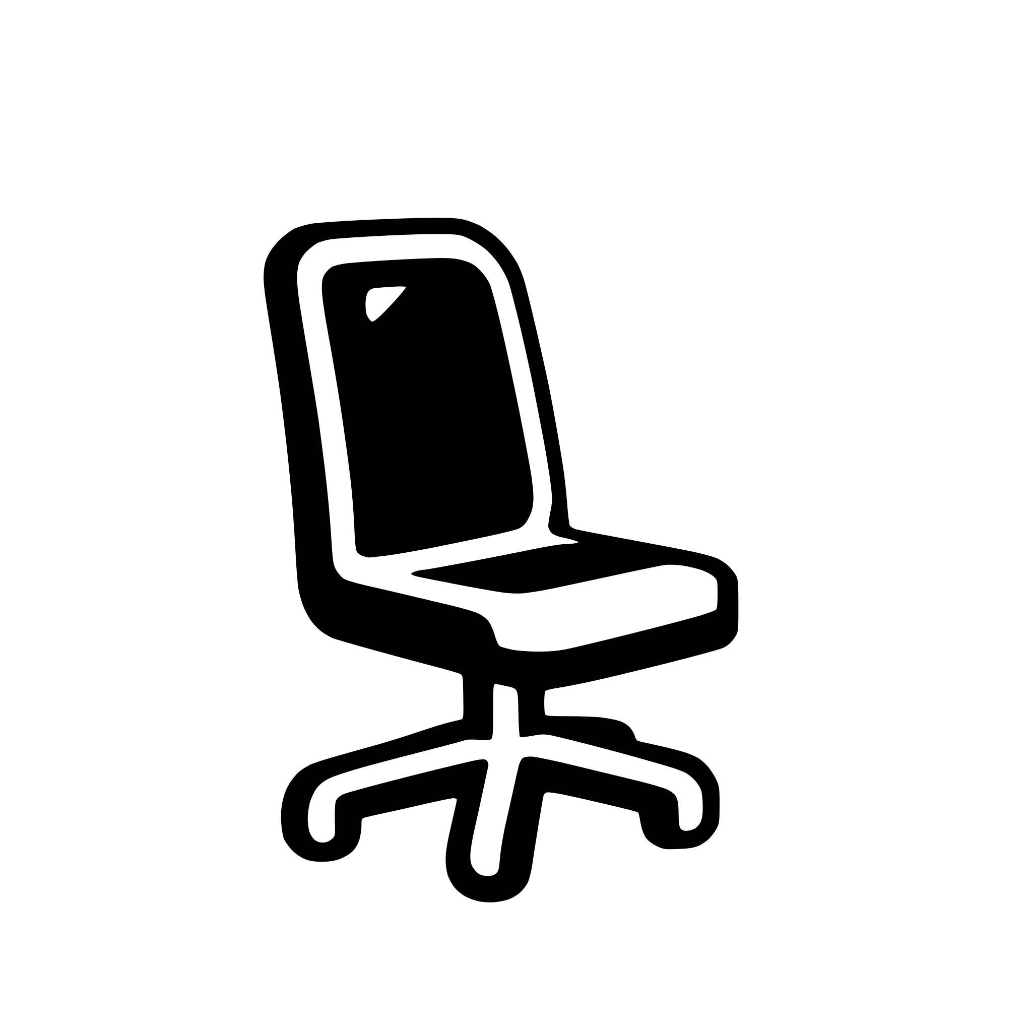 AI-generated SVG of a a computer chair icon. Straight top projection. Minimum lines, schematic