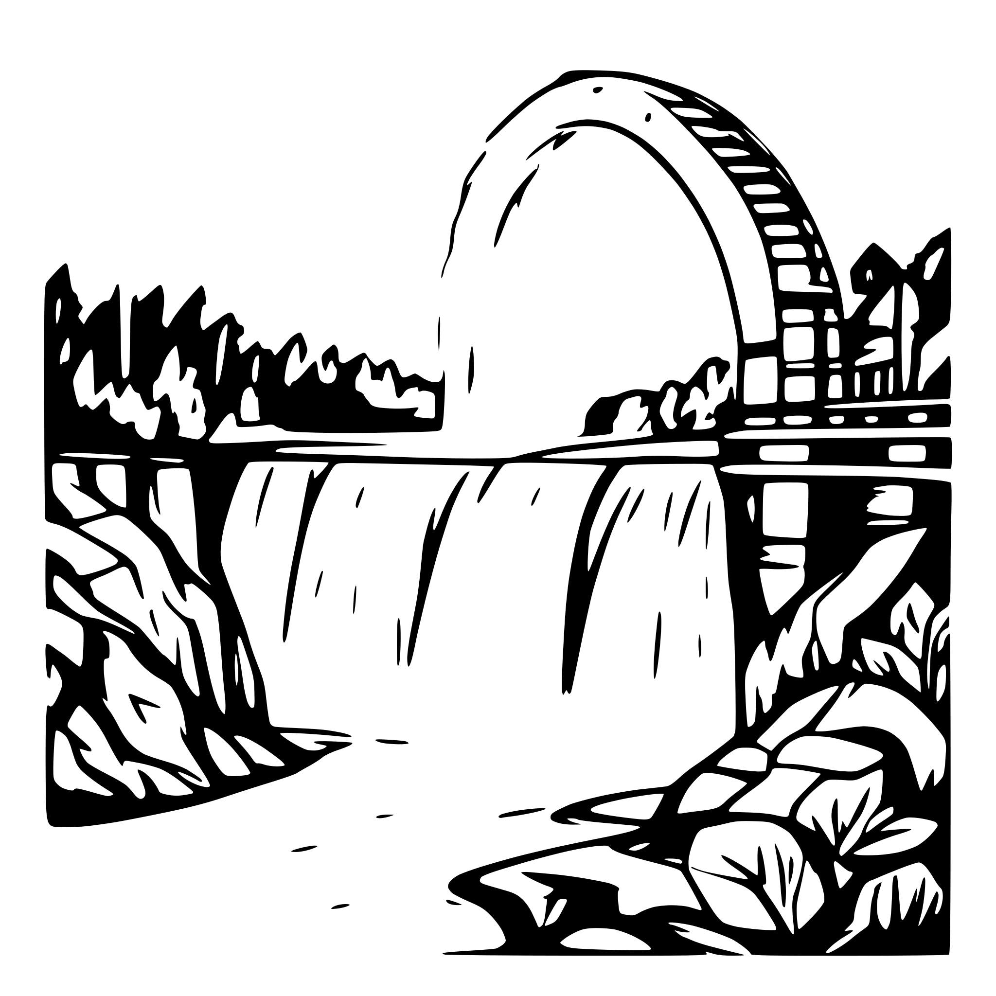 AI-generated SVG of a niagara falls