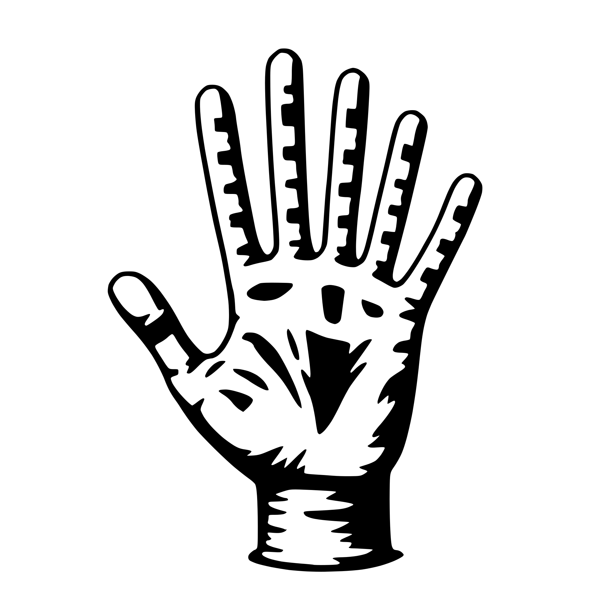 AI-generated SVG of 'bloody handprint'