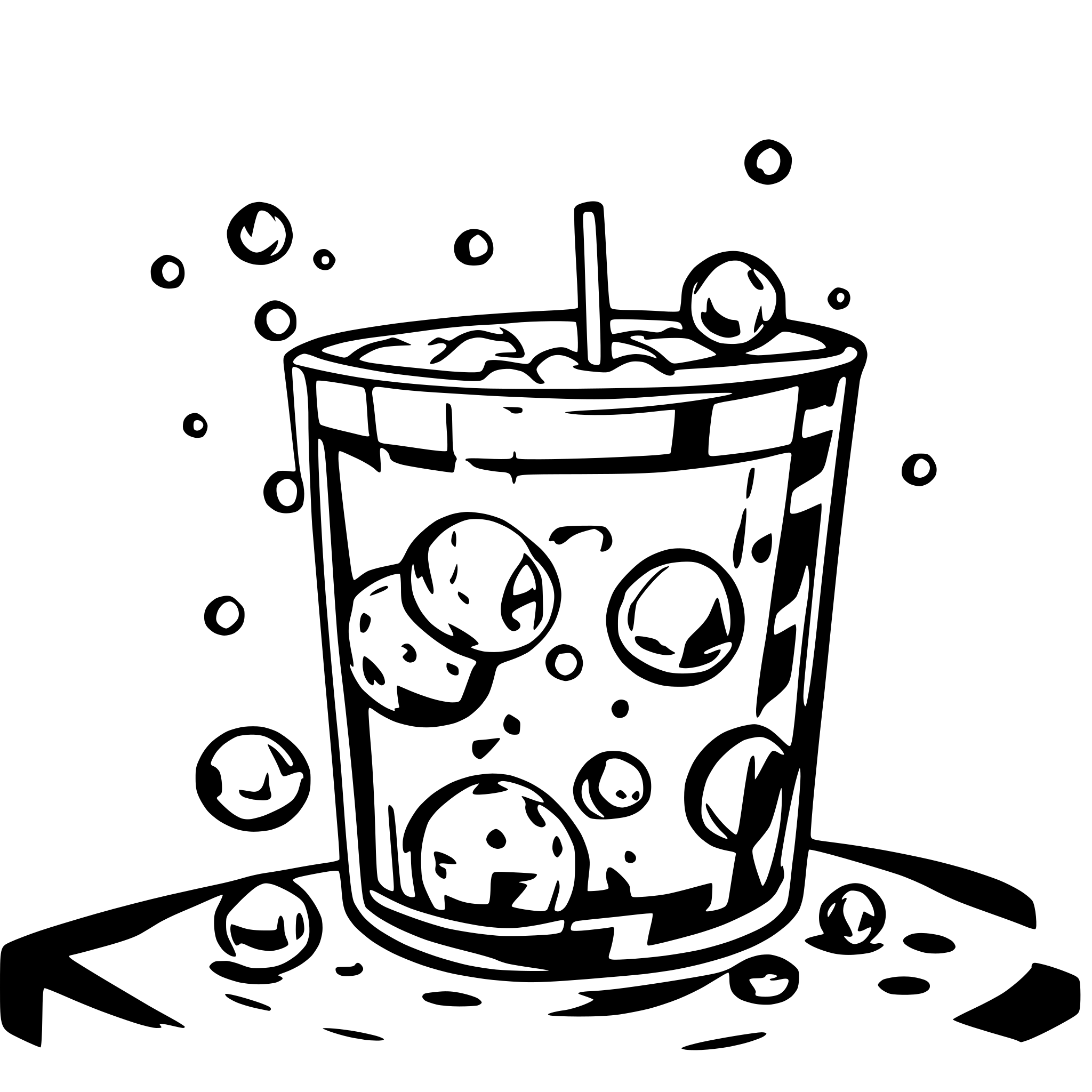 AI-generated SVG of a a lot of bubbles like in soda on a white background