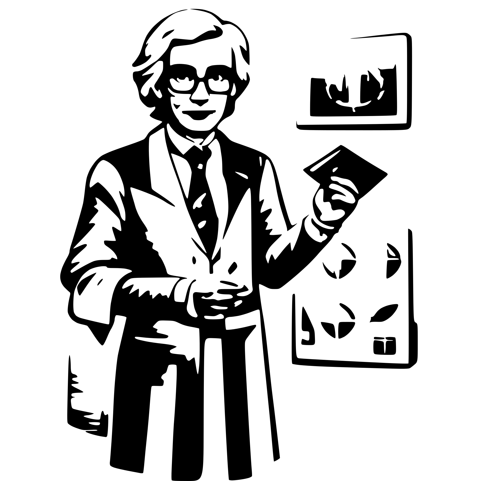 AI-generated SVG of a A professor with 1-2 colors