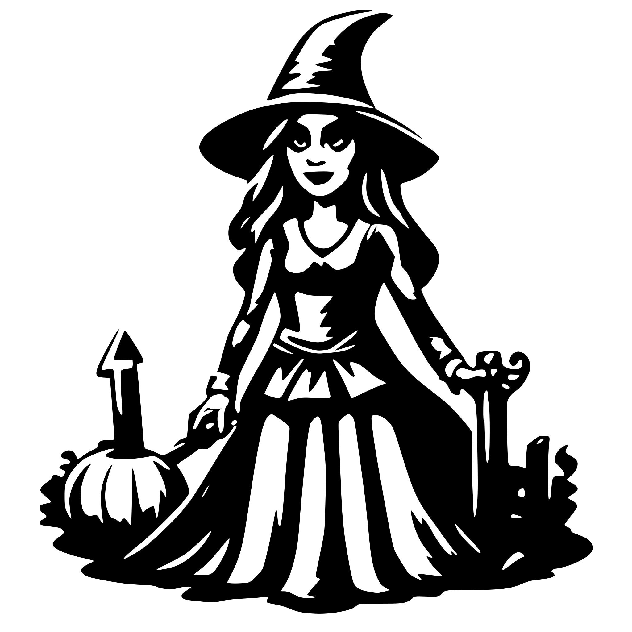 AI-generated SVG of 'spooky witch'