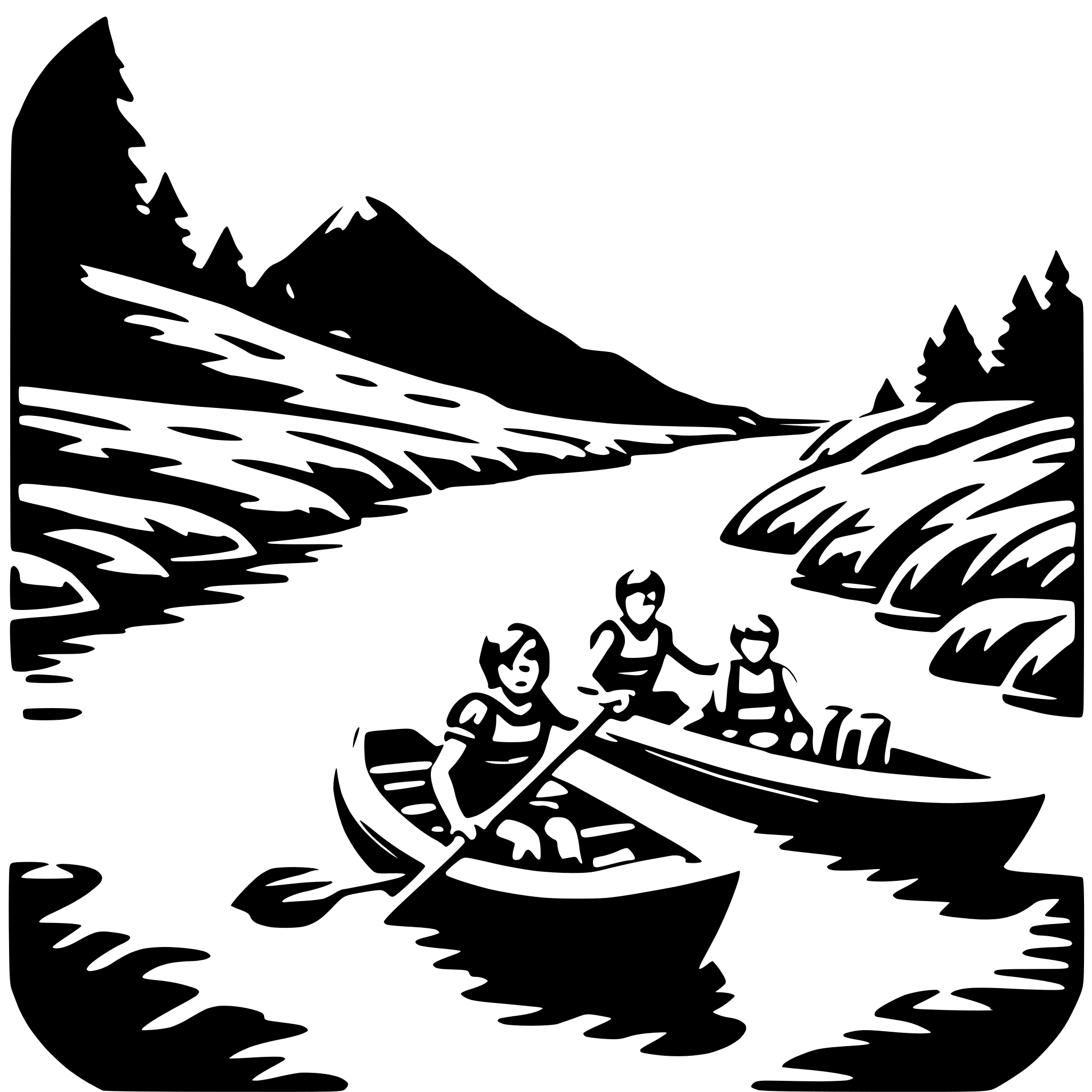 AI-generated SVG of 'canyon river rafting'