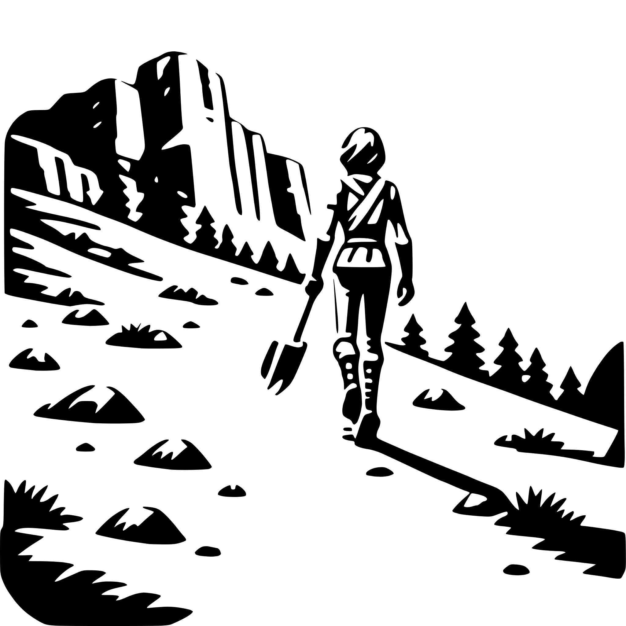 AI-generated SVG of 'canyon hiking'